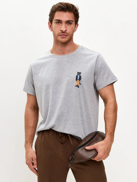 Grey T-shirt Regatta Cat | T-shirt For Cat Lovers | Cat e Lolette