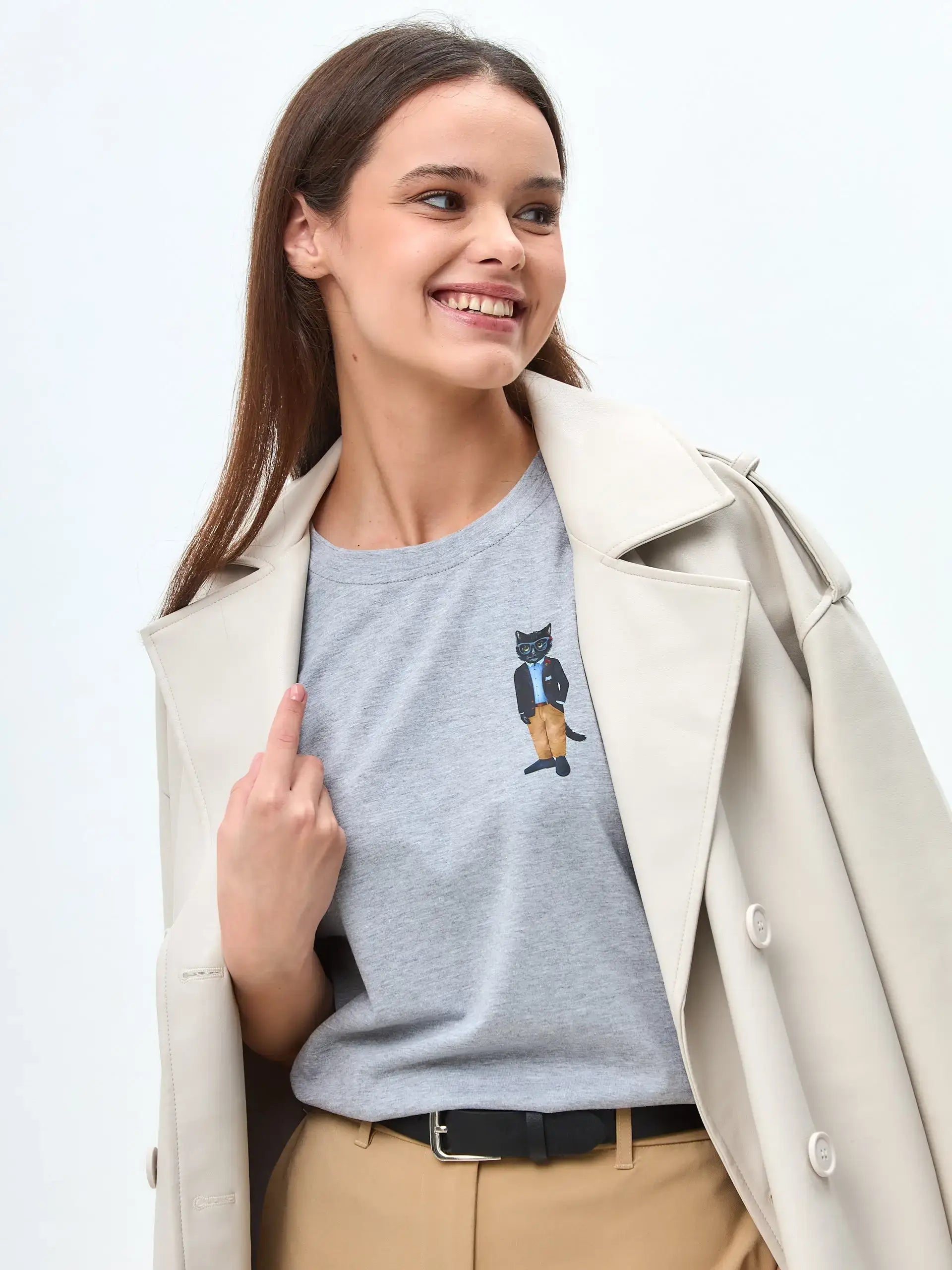 Grey T-shirt Regatta Cat | T-shirt For Cat Lovers | Cat e Lolette