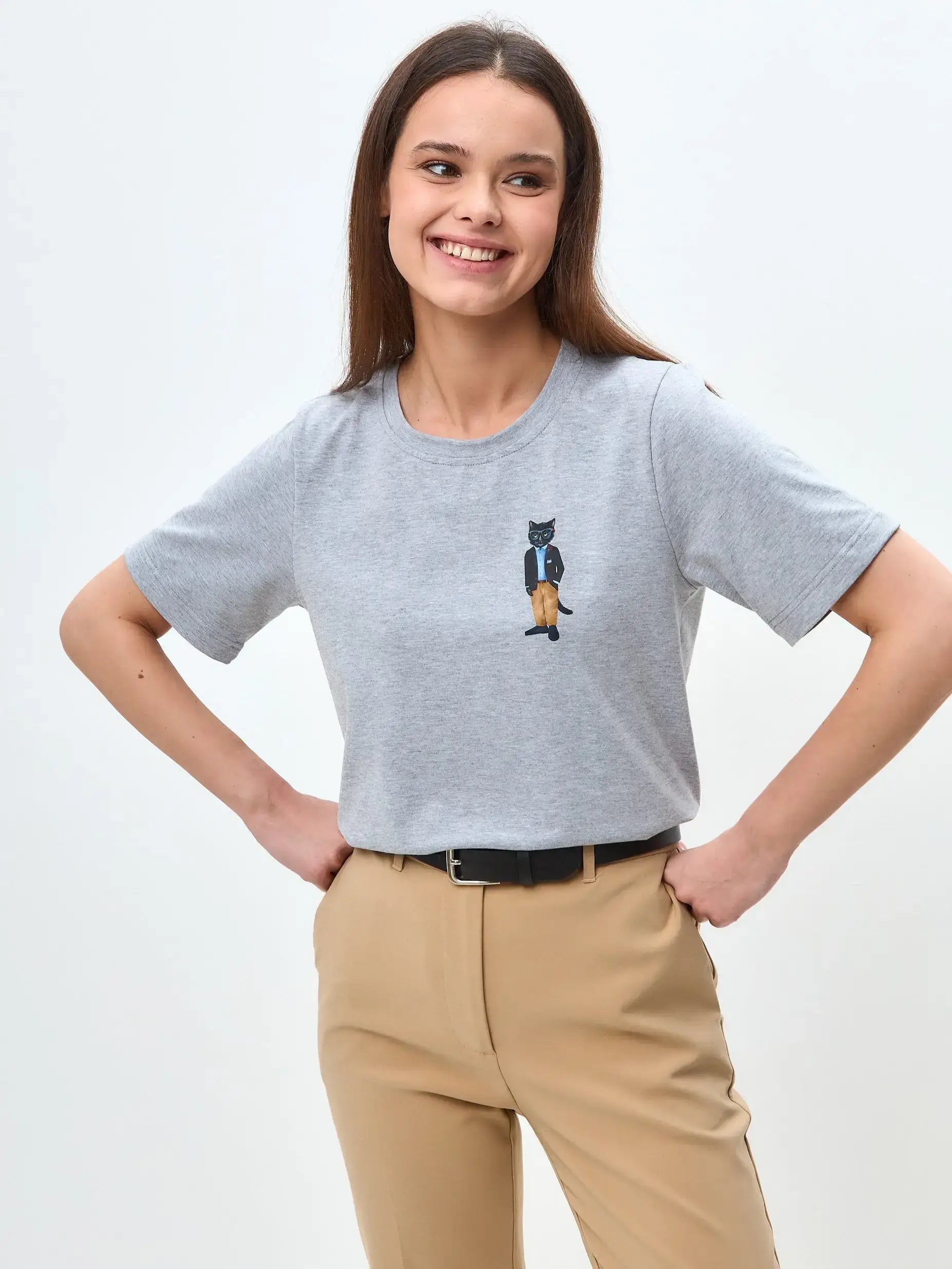 Grey T-shirt Regatta Cat | T-shirt For Cat Lovers | Cat e Lolette