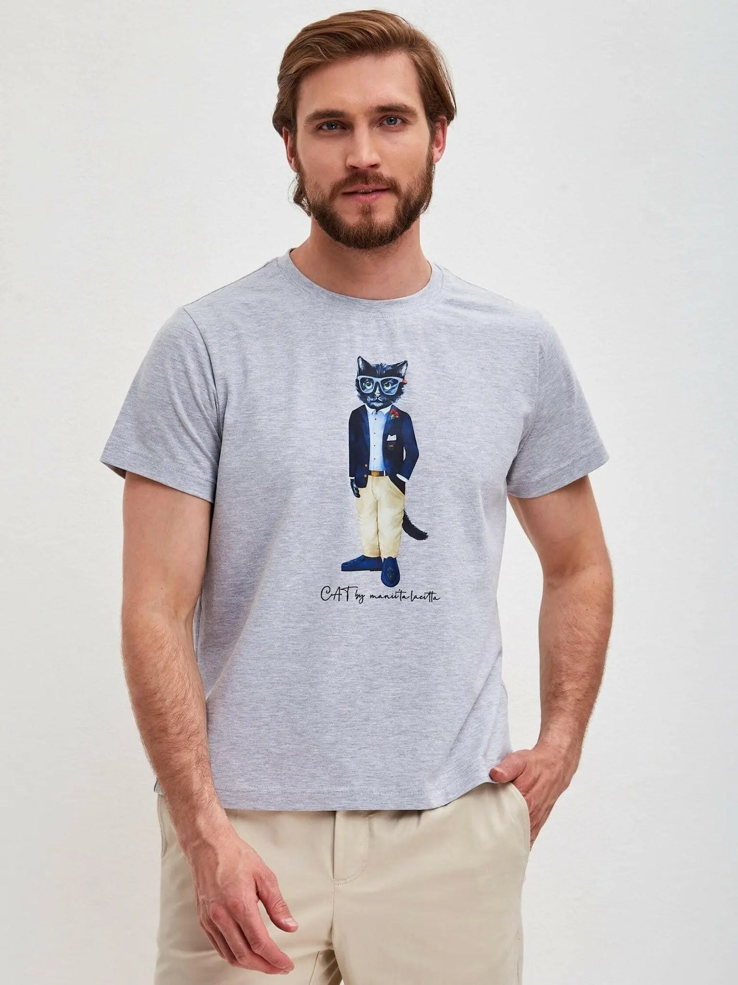 Grey T-shirt Regatta Cat | T-shirt For Cat Lovers | Cat e Lolette
