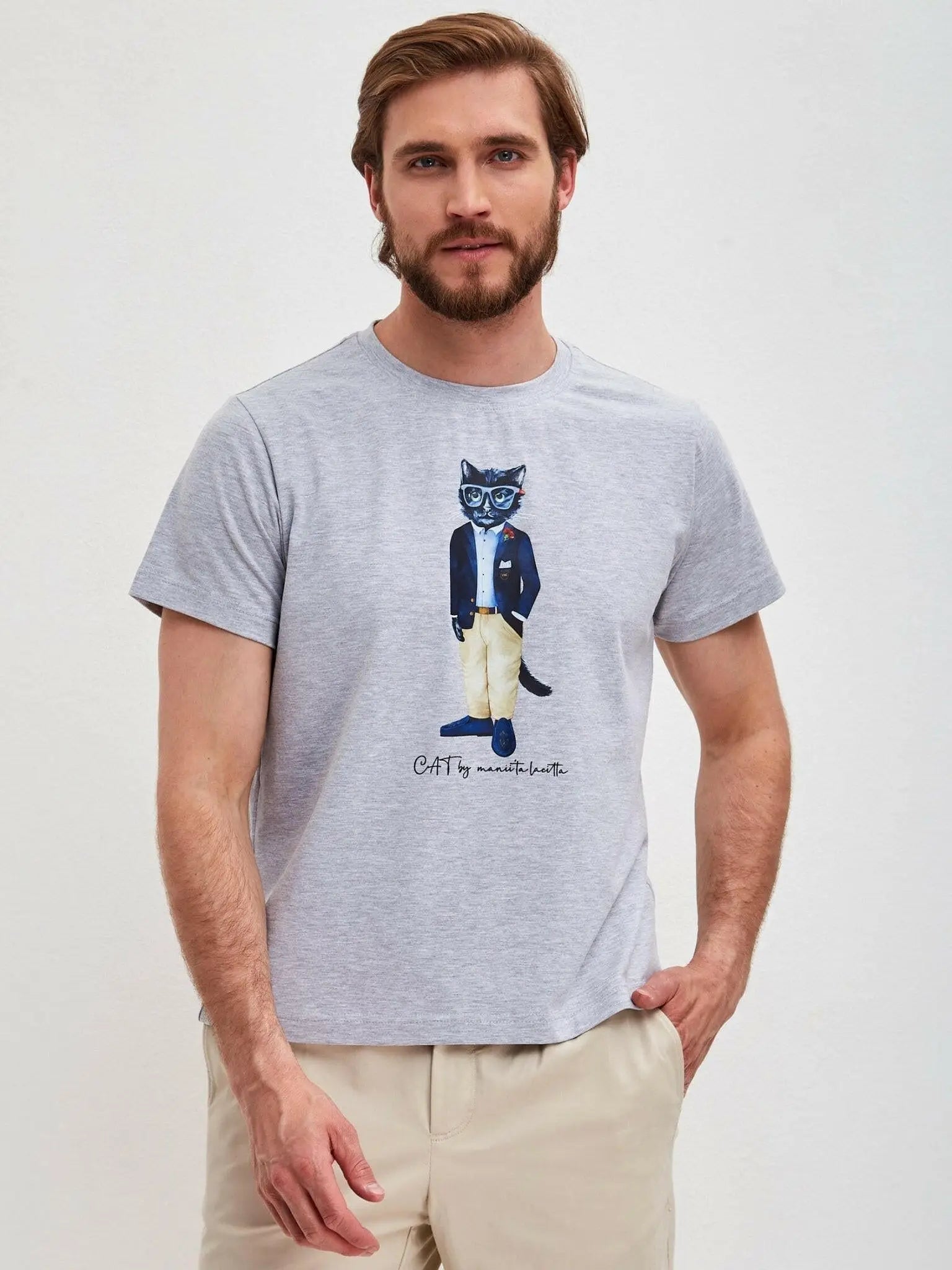 Grey T-shirt Regatta Cat | T-shirt For Cat Lovers | Cat e Lolette