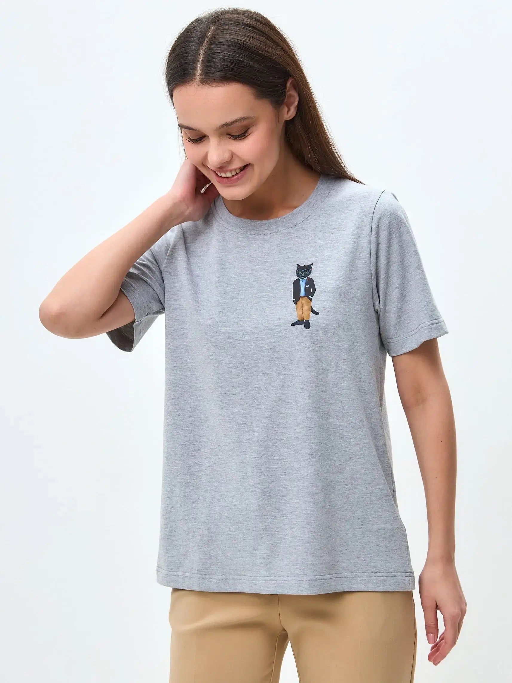 Grey T-shirt Regatta Cat | T-shirt For Cat Lovers | Cat e Lolette