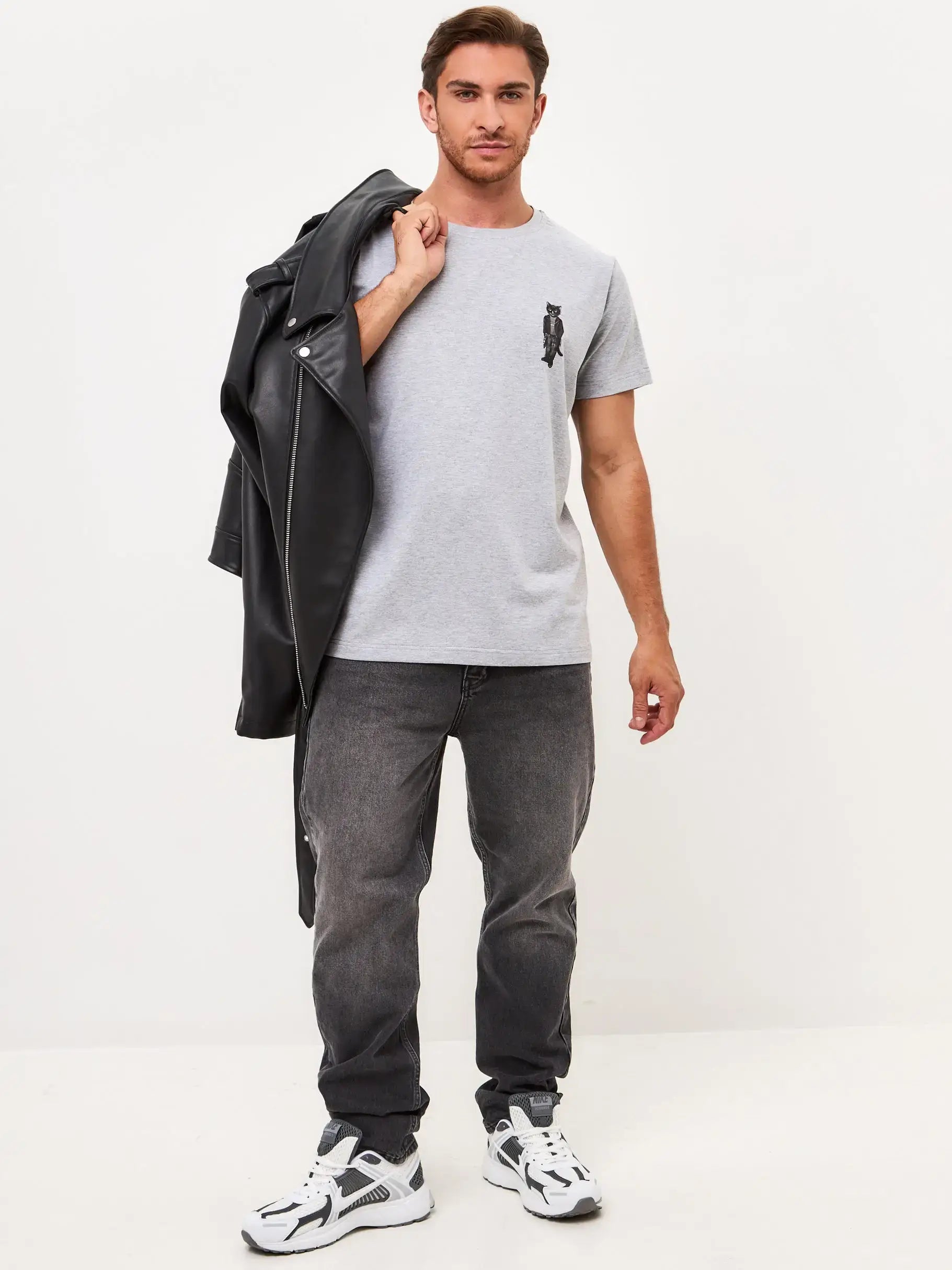 Grey T-shirt Rocker Cat | T-shirt For Cat Lovers | Cat e Lolette