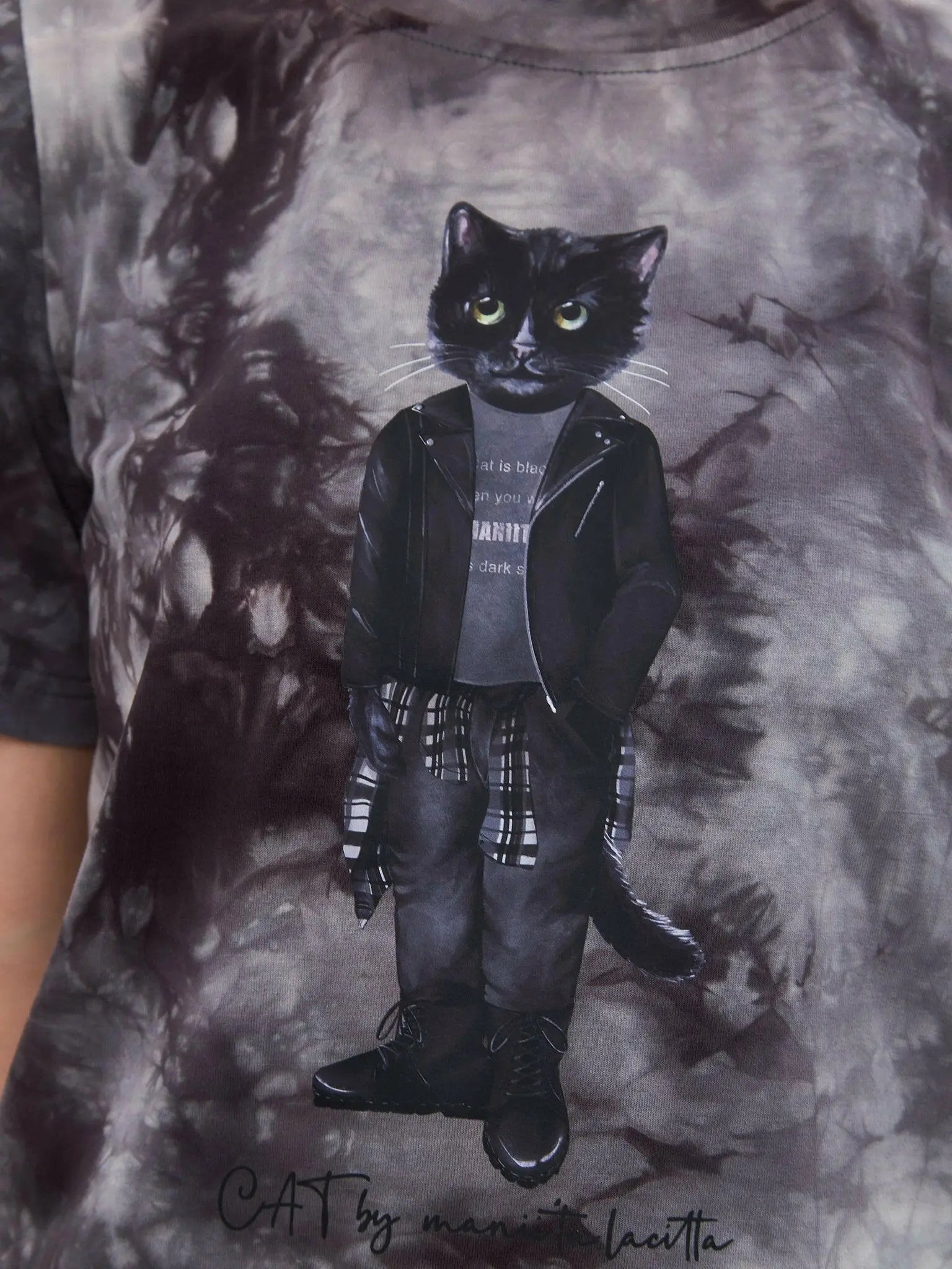 Grey T-shirt Rocker Cat | T-shirt For Cat Lovers | Cat e Lolette