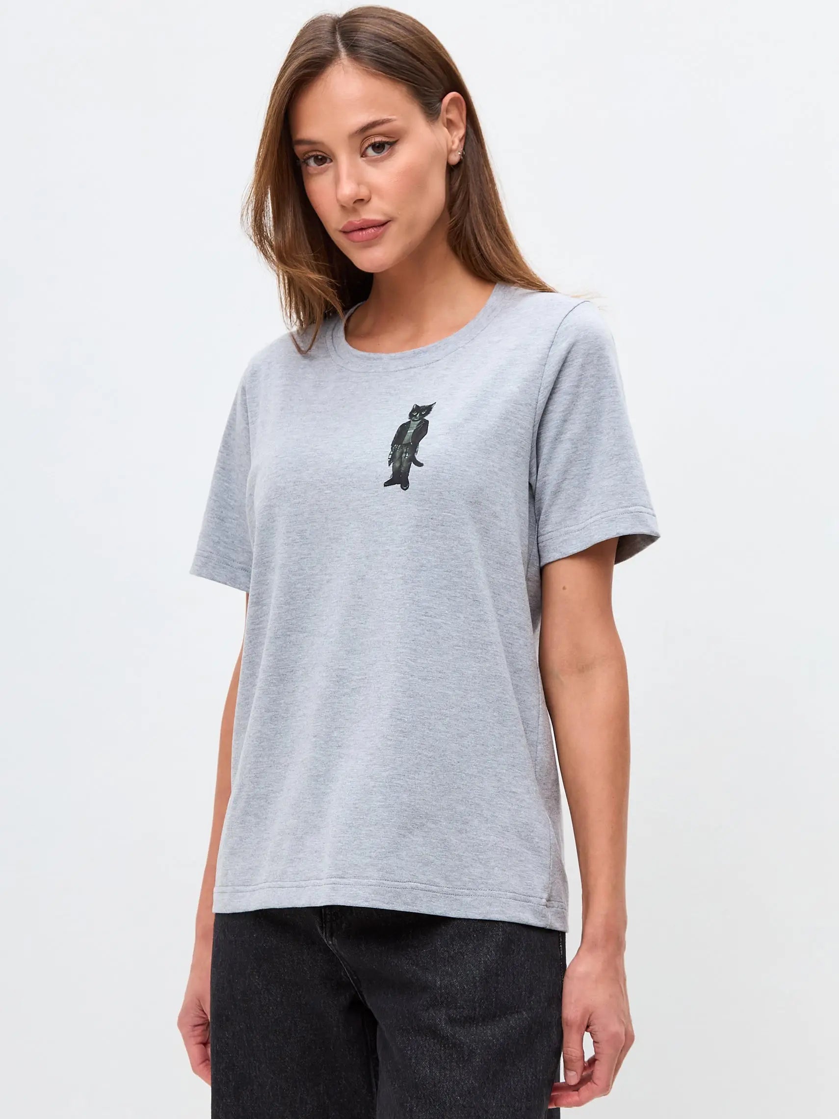 Grey T-shirt Rocker Cat | T-shirt For Cat Lovers | Cat e Lolette