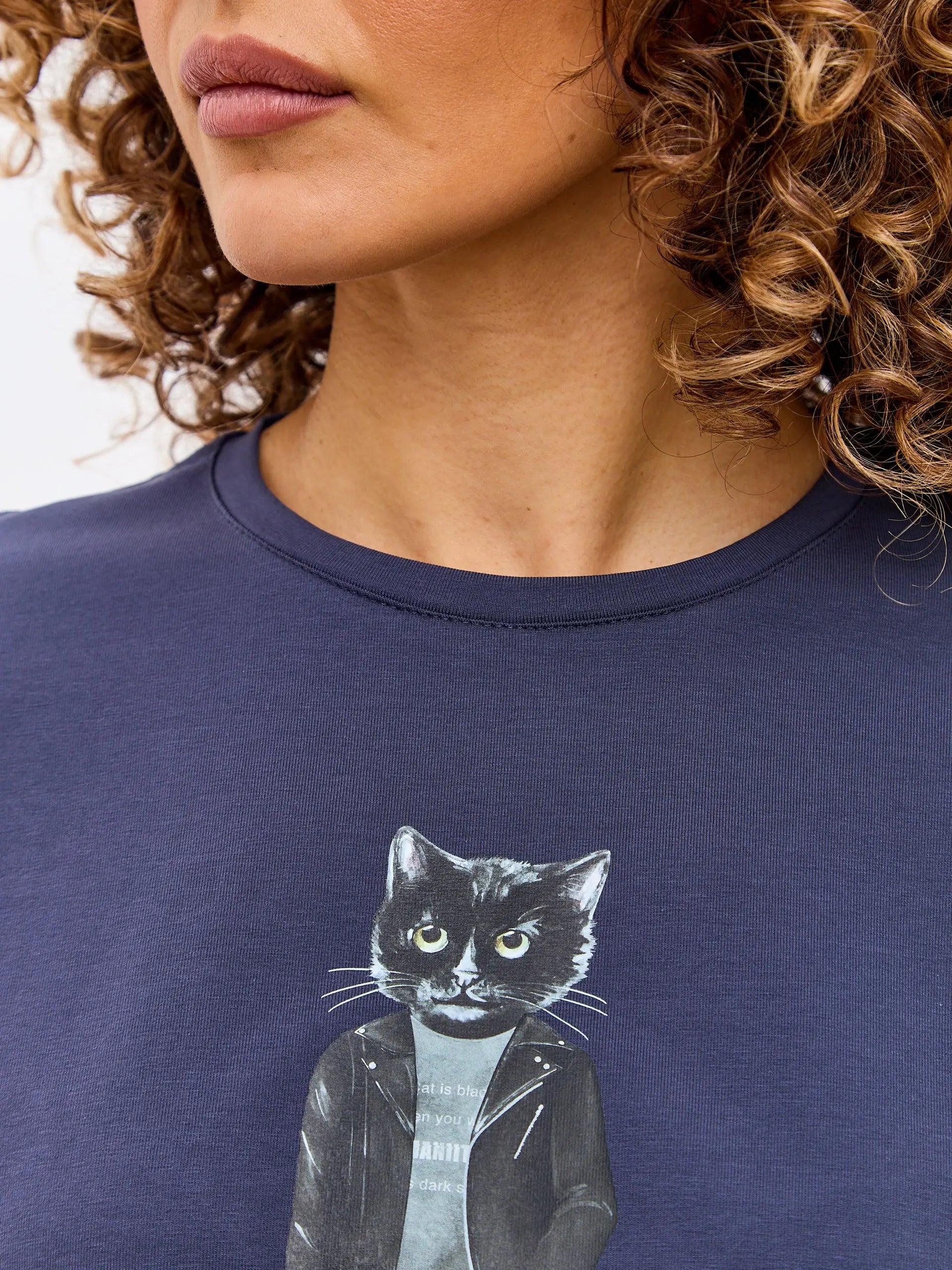 Grey T-shirt Rocker Cat | T-shirt For Cat Lovers | Cat e Lolette