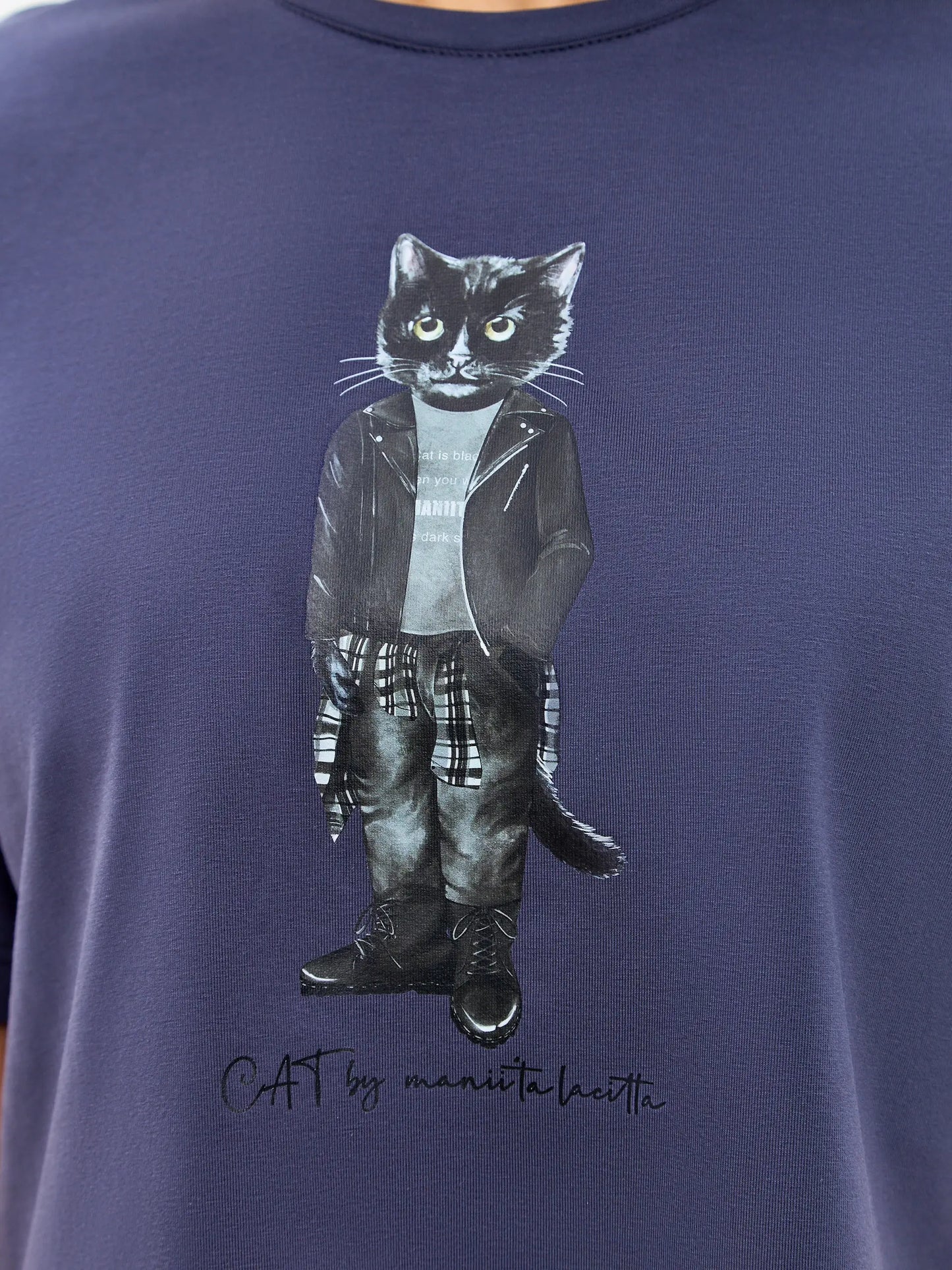 Grey T-shirt Rocker Cat | T-shirt For Cat Lovers | Cat e Lolette