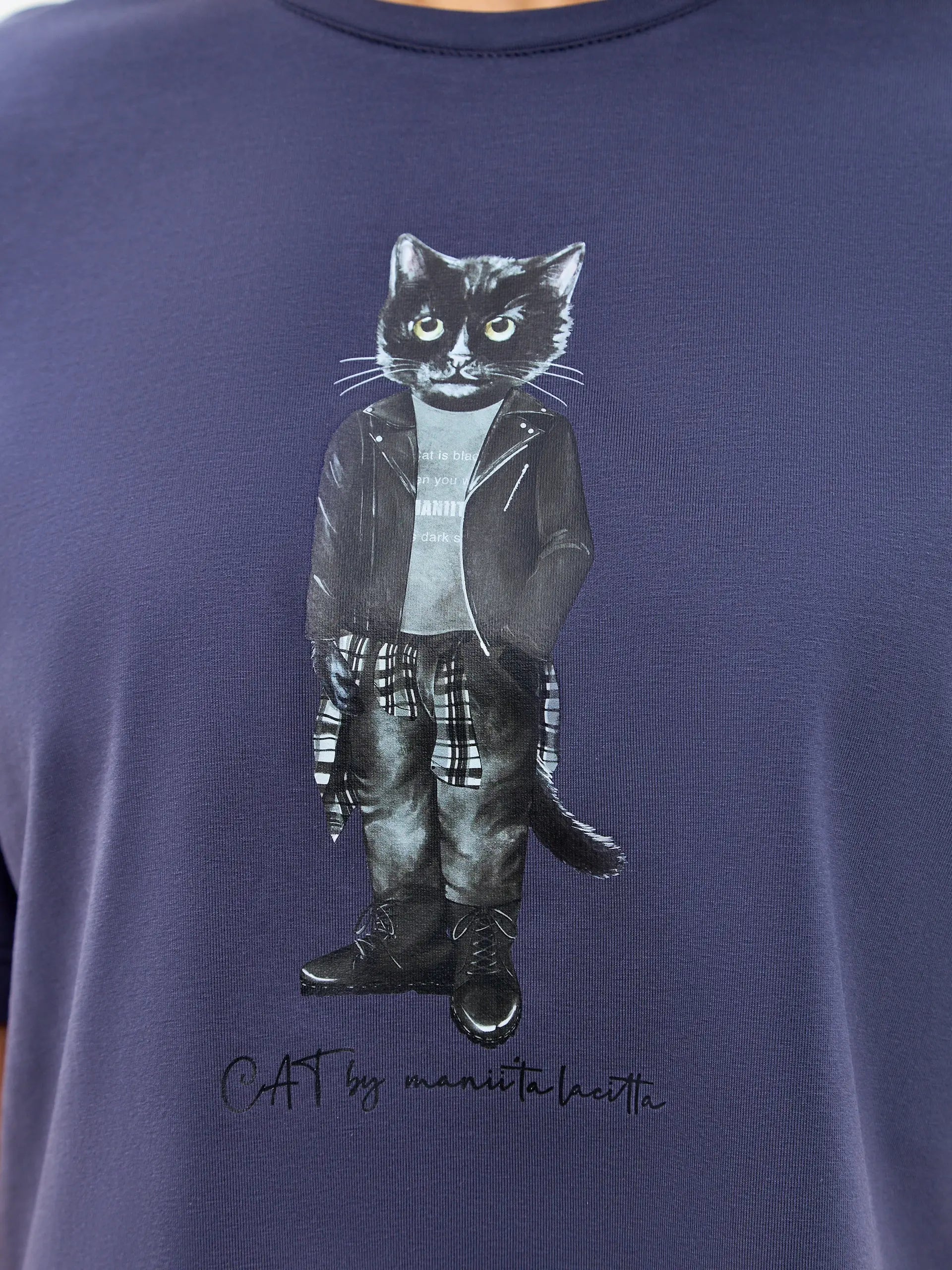 Grey T-shirt Rocker Cat | T-shirt For Cat Lovers | Cat e Lolette