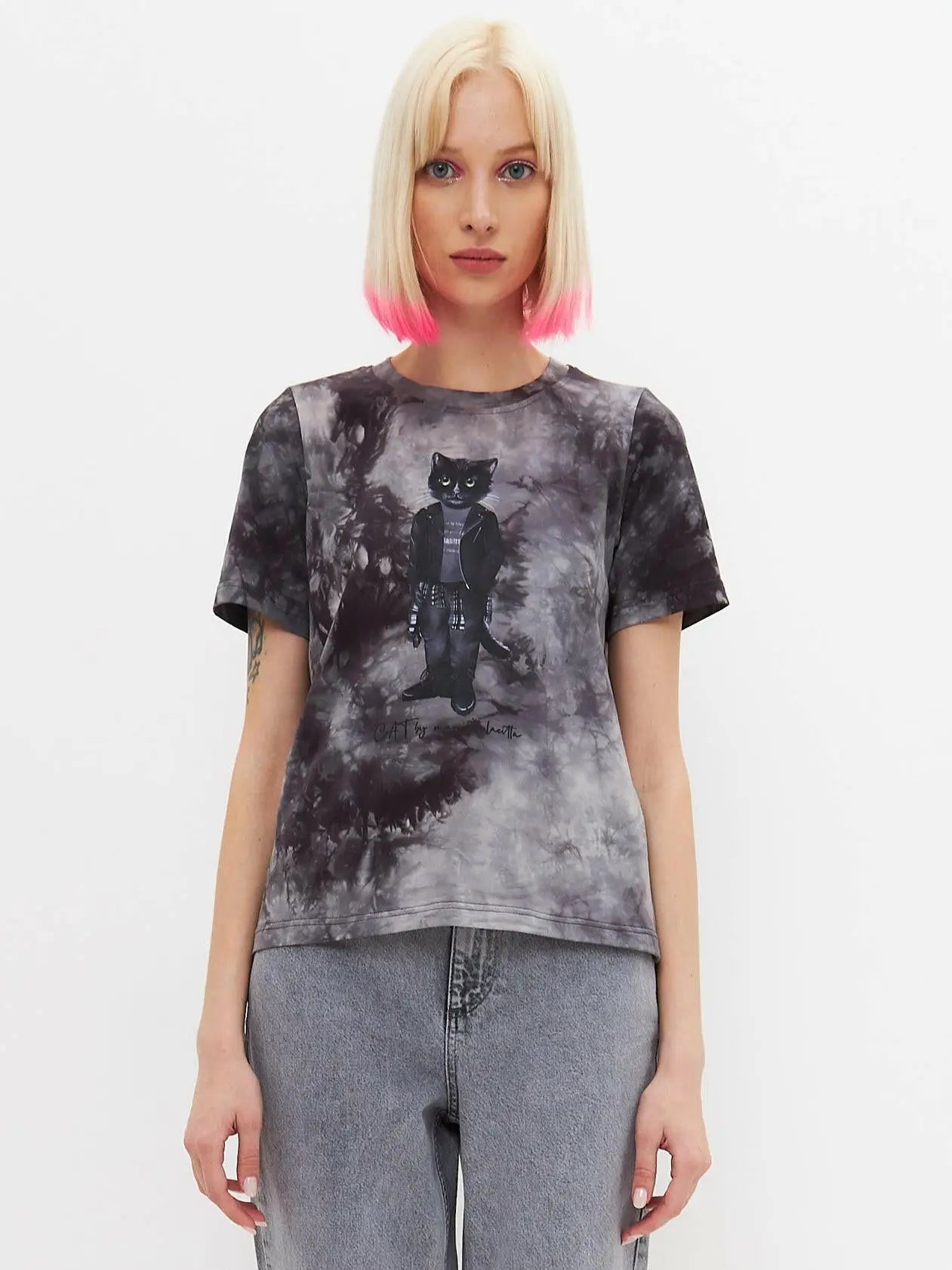 Grey T-shirt Rocker Cat | T-shirt For Cat Lovers | Cat e Lolette