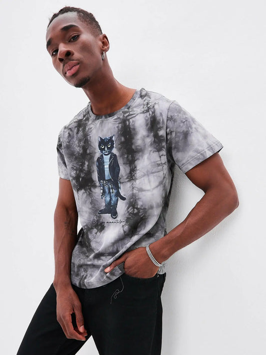 Grey T-shirt Rocker Cat | T-shirt For Cat Lovers | Cat e Lolette