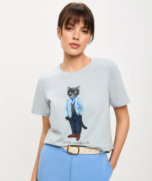 Grey T-shirt Suit Cat | T-shirt For Cat Lovers | Cat e Lolette