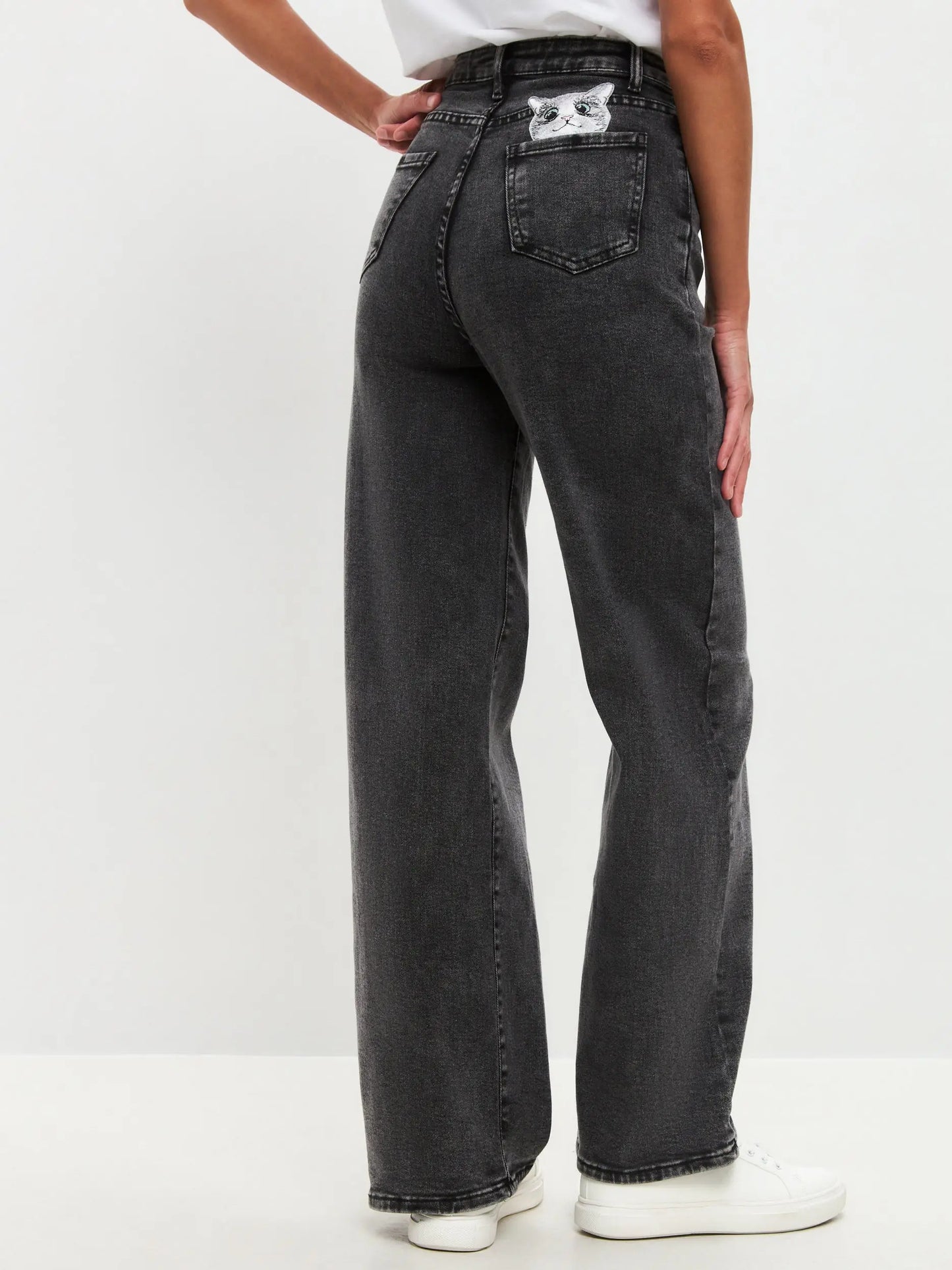 Grey Women’s Jeans | Bottom For Cat Lovers | Cat e Lolette
