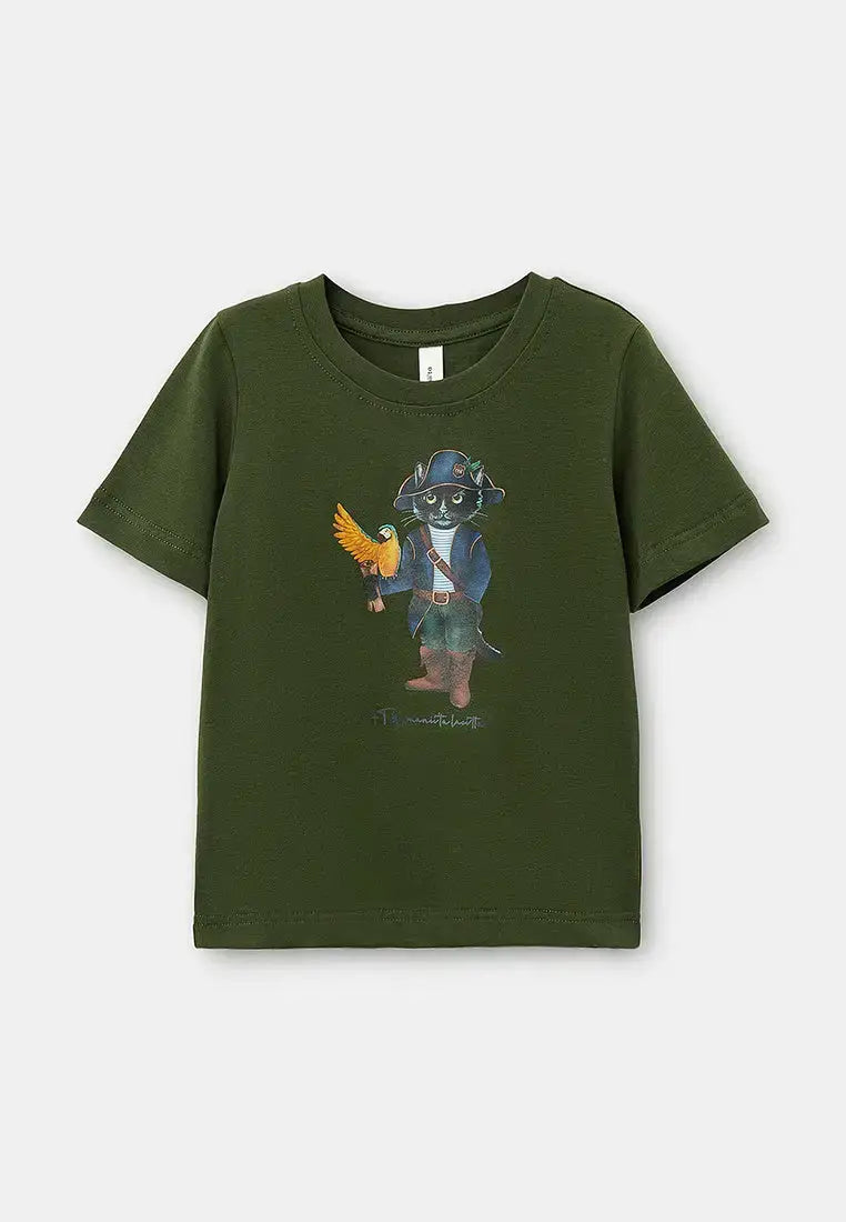 Olive T-shirt Pirate Cat | T-shirt For Cat Lovers | Cat e Lolette