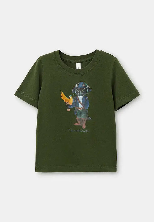 Olive T-shirt Pirate Cat | T-shirt For Cat Lovers | Cat e Lolette