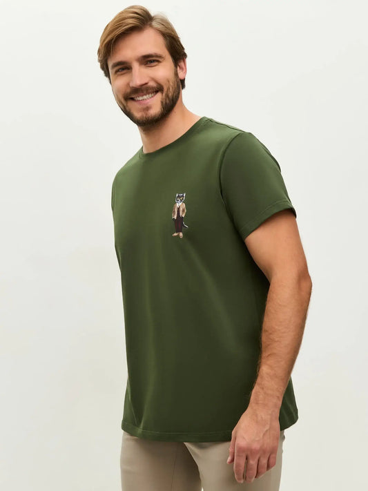 Olive T-shirt Professor Cat | T-shirt For Cat Lovers | Cat e Lolette