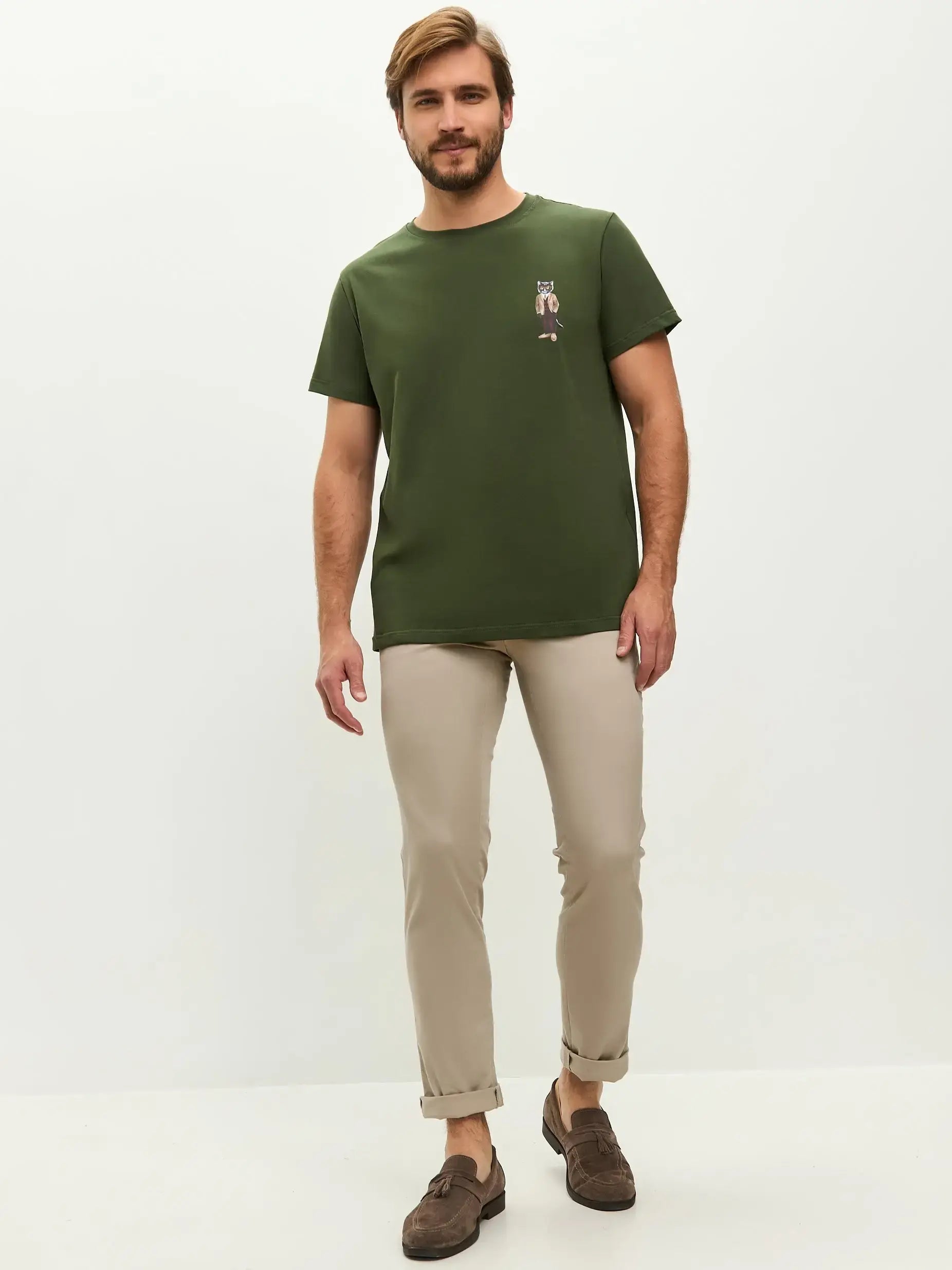 Olive T-shirt Professor Cat | T-shirt For Cat Lovers | Cat e Lolette