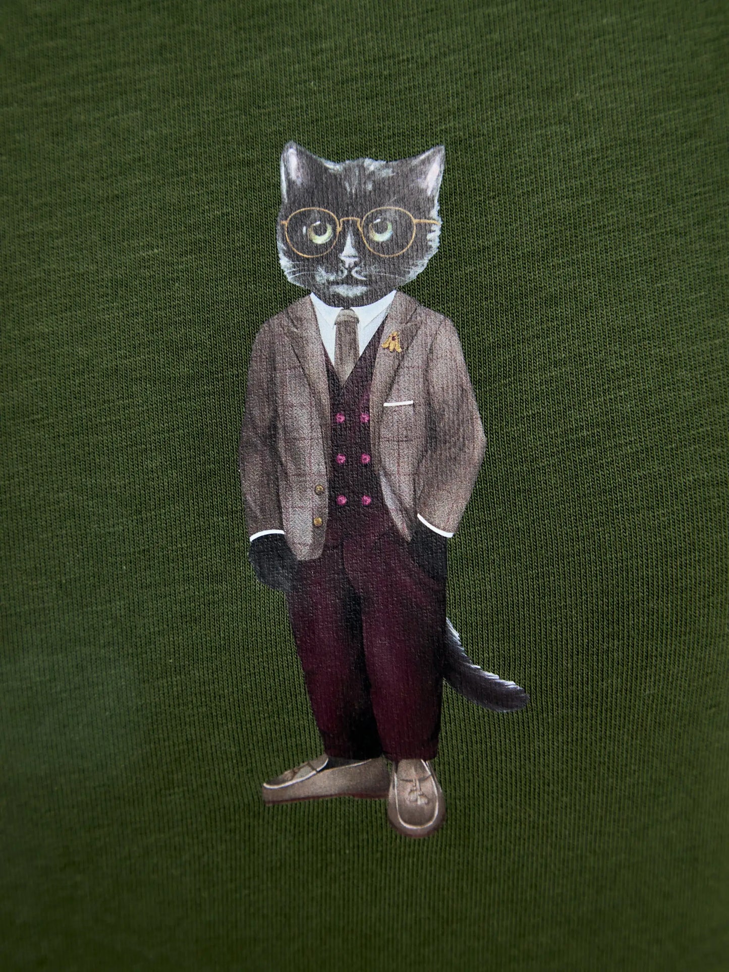 Olive T-shirt Professor Cat | T-shirt For Cat Lovers | Cat e Lolette