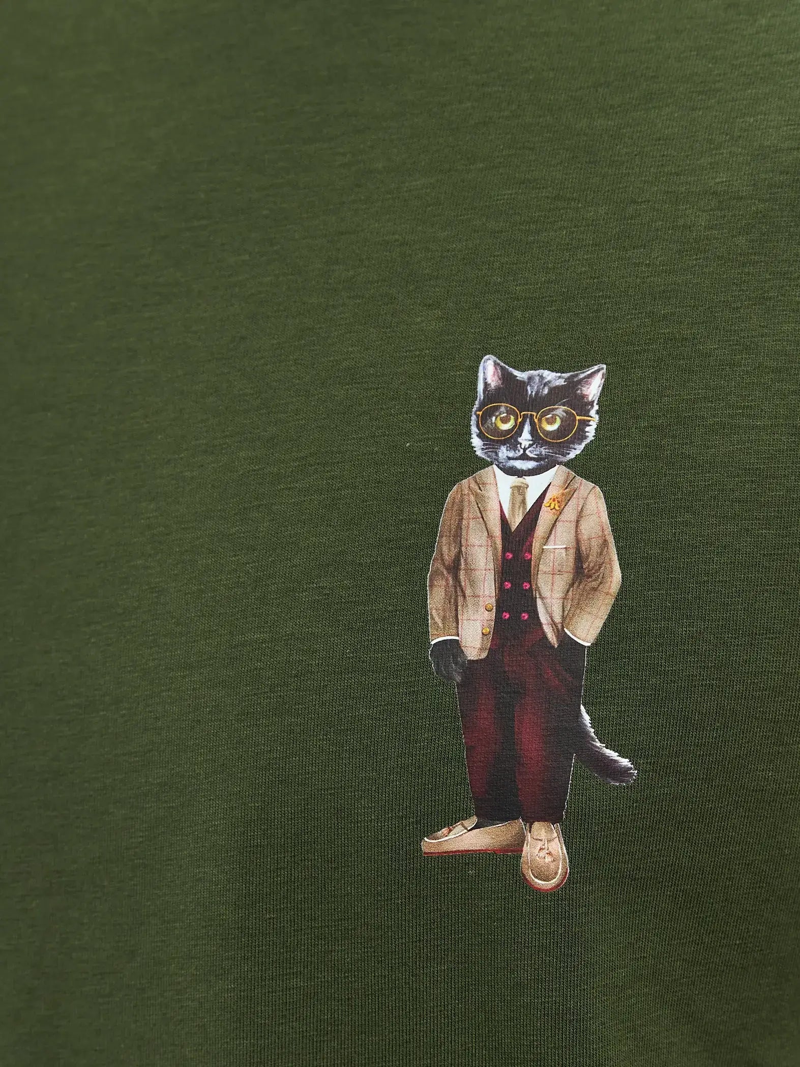 Olive T-shirt Professor Cat | T-shirt For Cat Lovers | Cat e Lolette