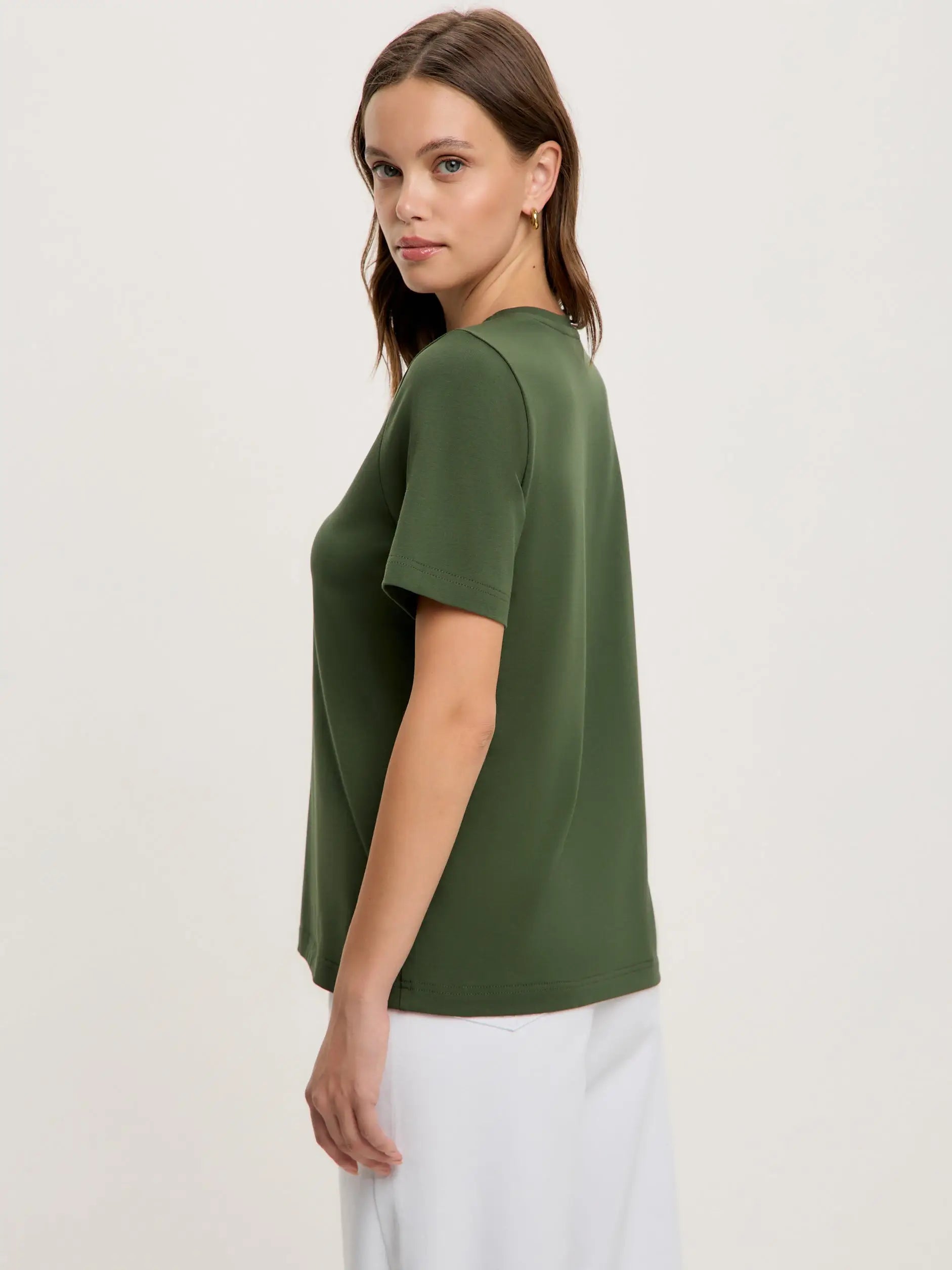 Olive T-shirt Trench Coat White Cat | T-shirt For Cat Lovers | Cat e