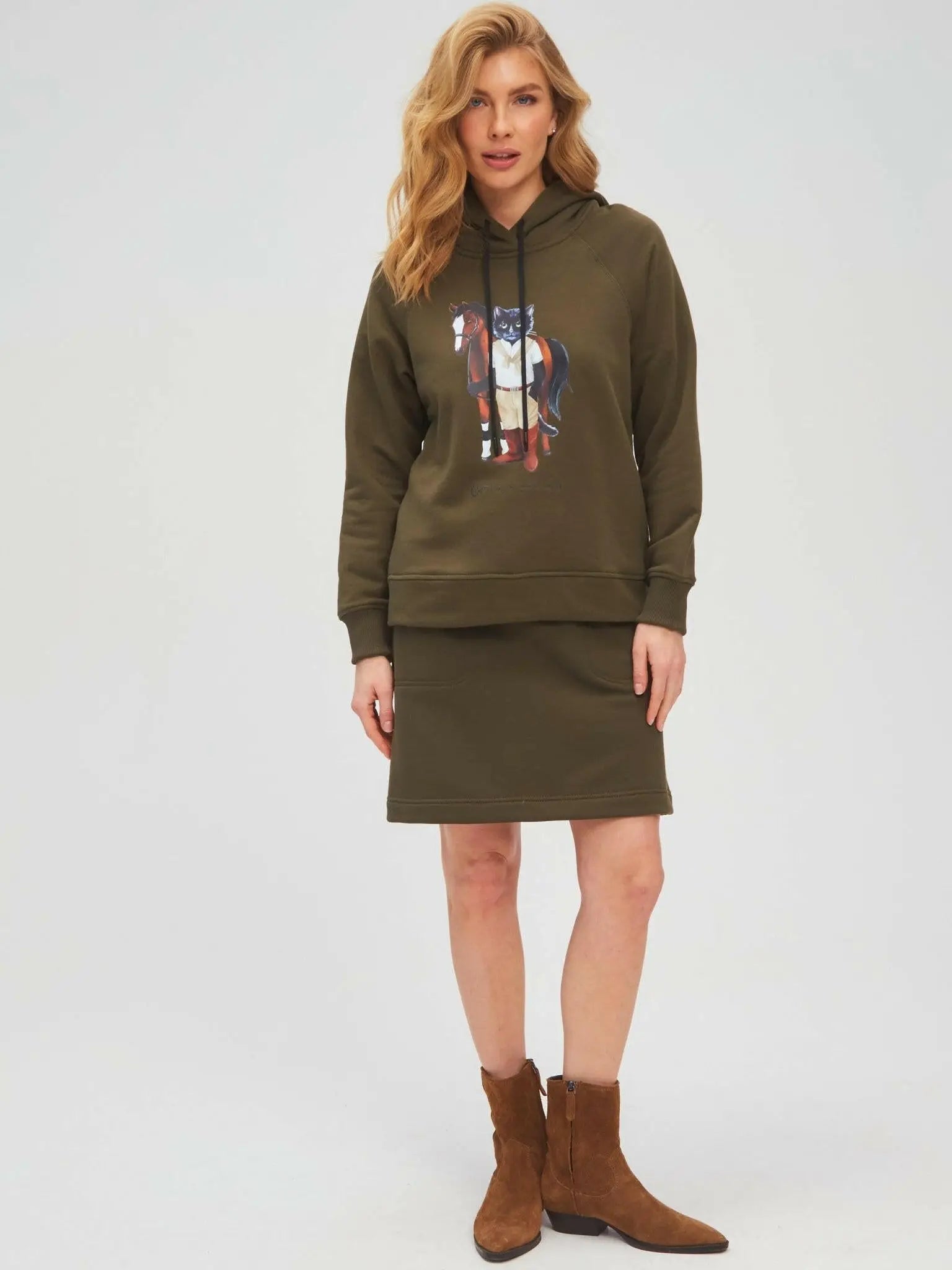 Olive Women’s Skirt | Bottom For Cat Lovers | Cat e Lolette