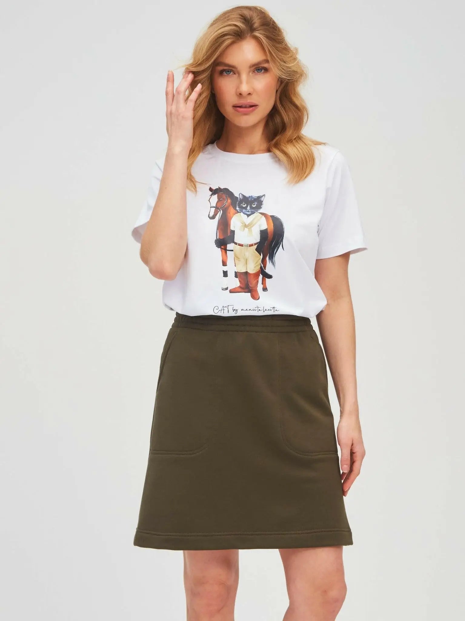 Olive Women’s Skirt | Bottom For Cat Lovers | Cat e Lolette