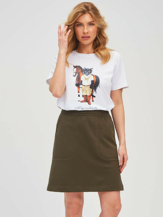 Olive Women’s Skirt | Bottom For Cat Lovers | Cat e Lolette