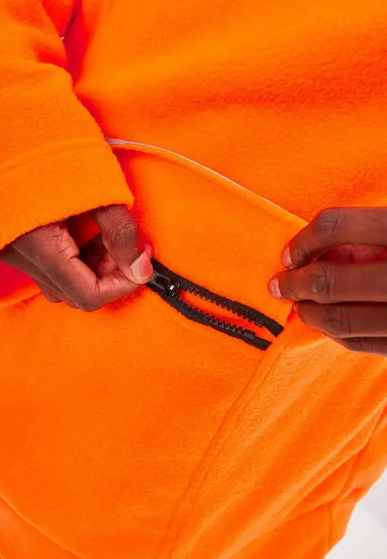 Orange Fleece Hoodie | Fleece (recycled) For Cat Lovers | Cat e