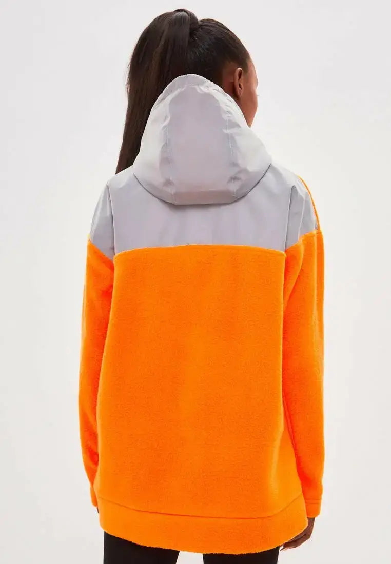 Orange Fleece Hoodie | Fleece (recycled) For Cat Lovers | Cat e