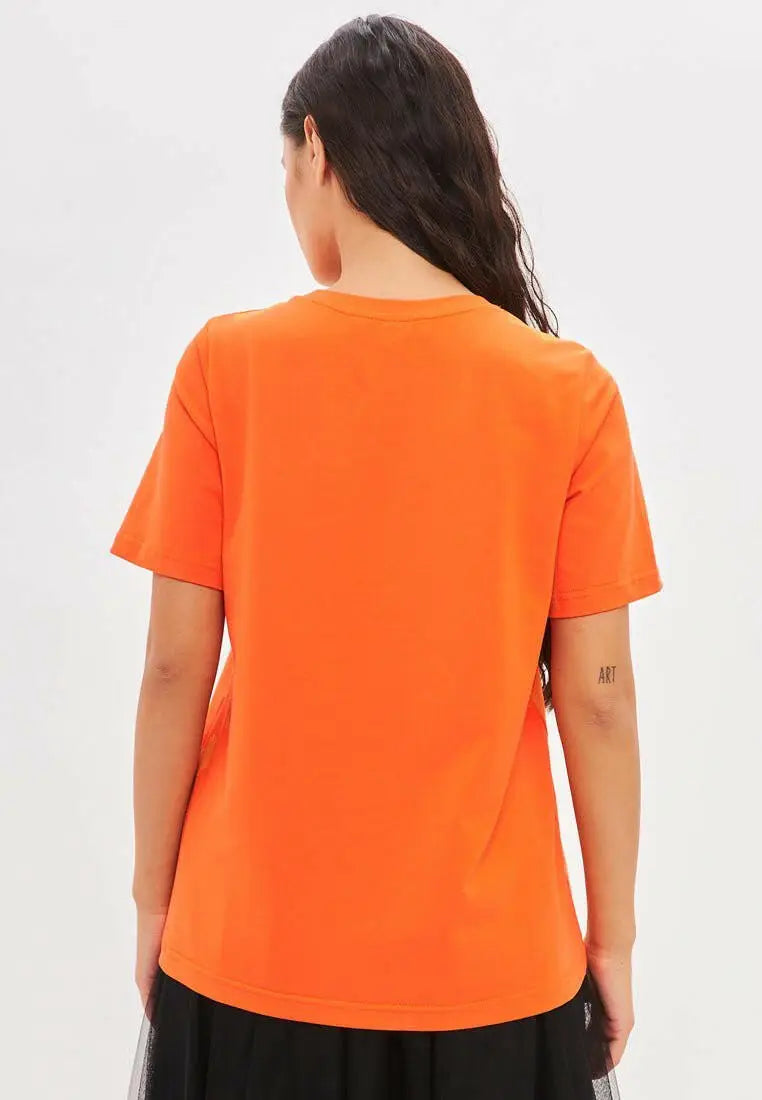 Orange T-shirt Rocker Cat | T-shirt For Cat Lovers | Cat e Lolette