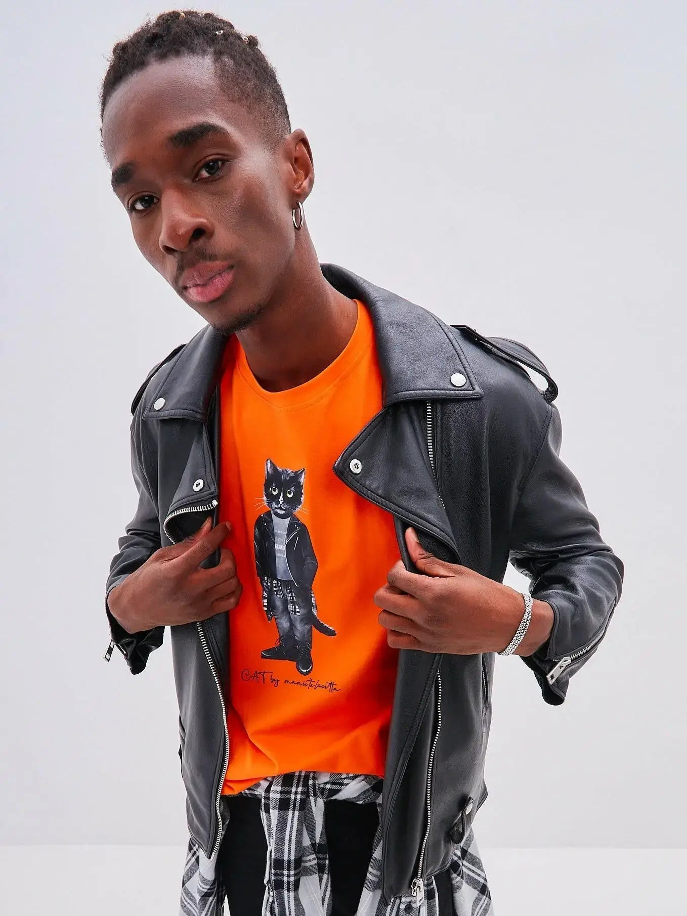 Orange T-shirt Rocker Cat | T-shirt For Cat Lovers | Cat e Lolette