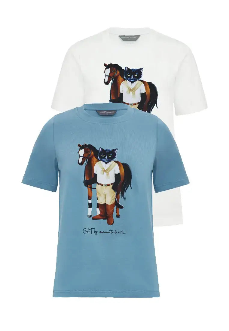 Pack of 2 T-shirts Rider Cat | For Cat Lovers | Cat e Lolette
