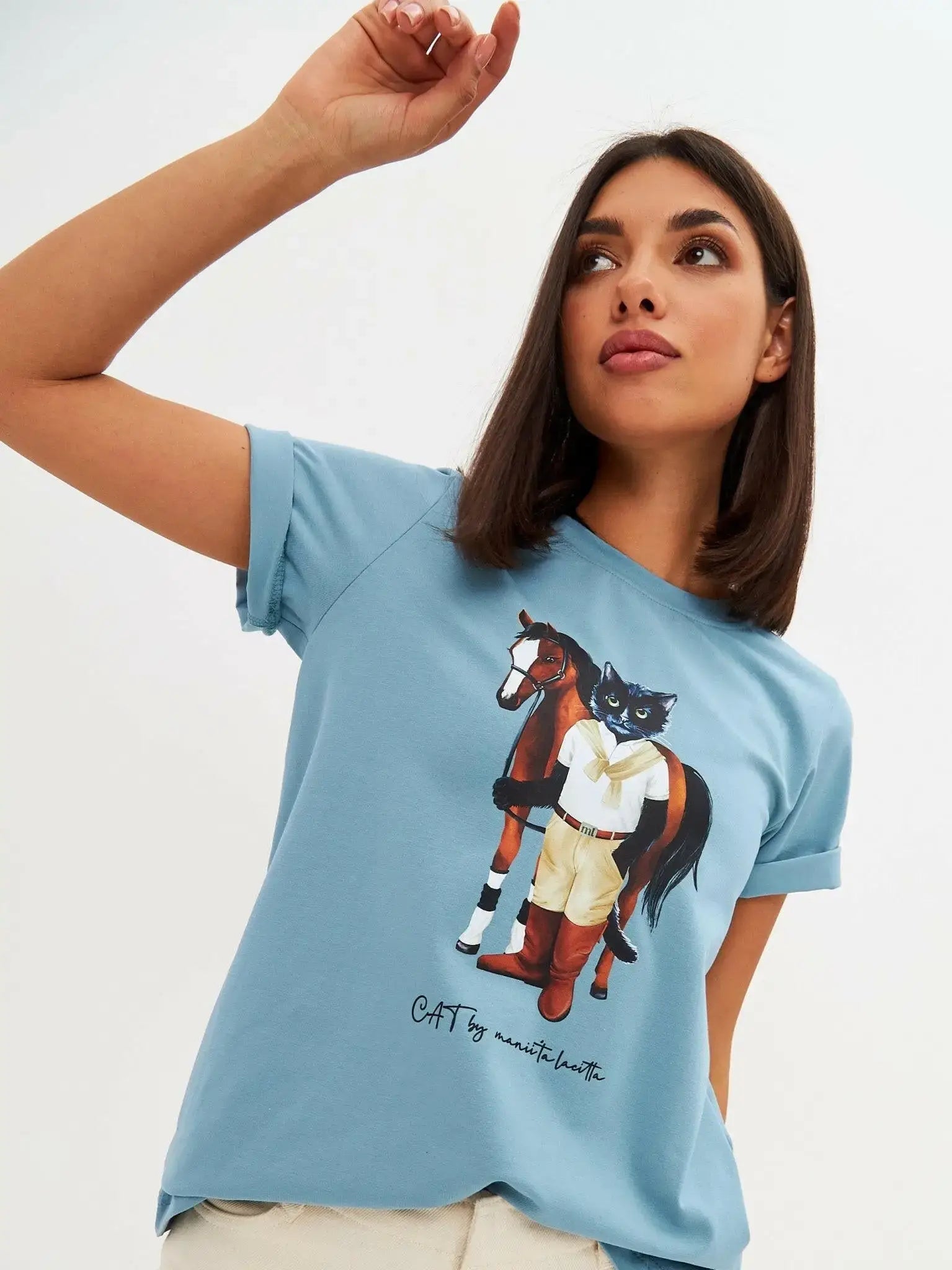 Pack of 2 T-shirts Rider Cat | For Cat Lovers | Cat e Lolette
