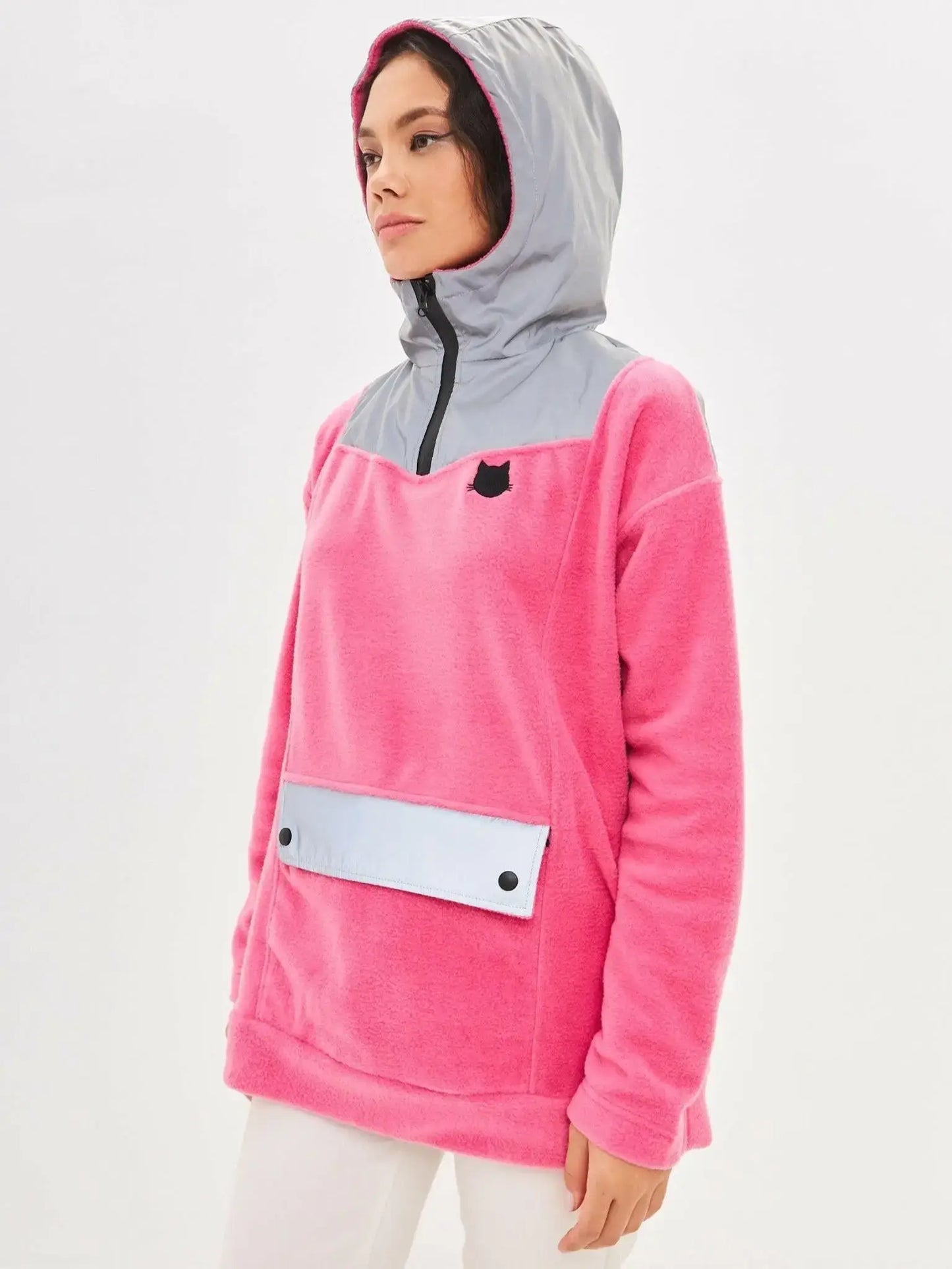 Pink Fleece Hoodie | Fleece (recycled) For Cat Lovers | Cat e Lolette