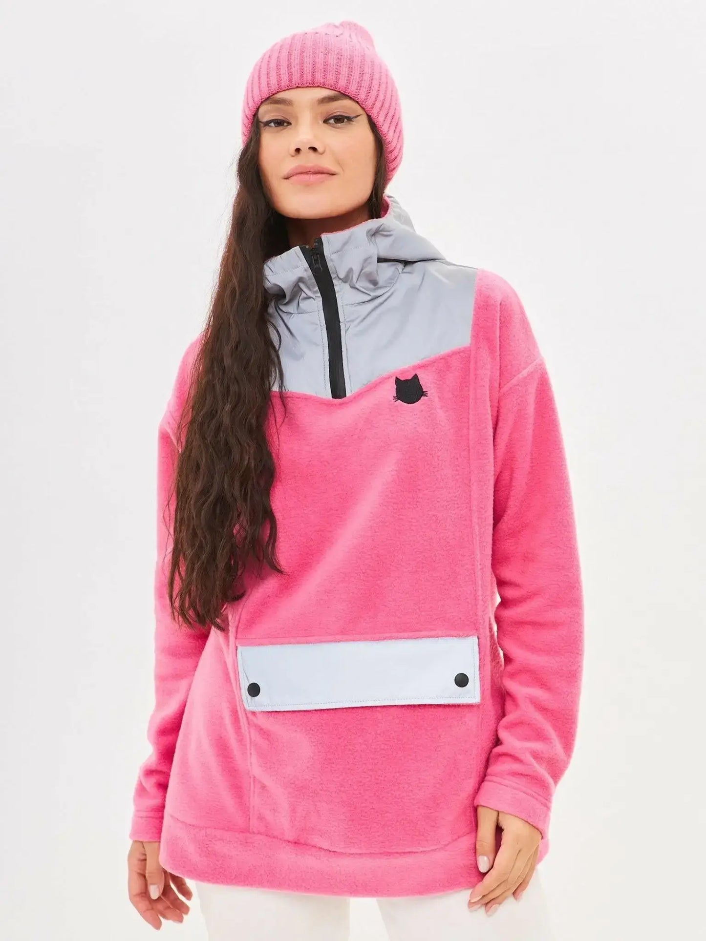 Pink Fleece Hoodie | Fleece (recycled) For Cat Lovers | Cat e Lolette