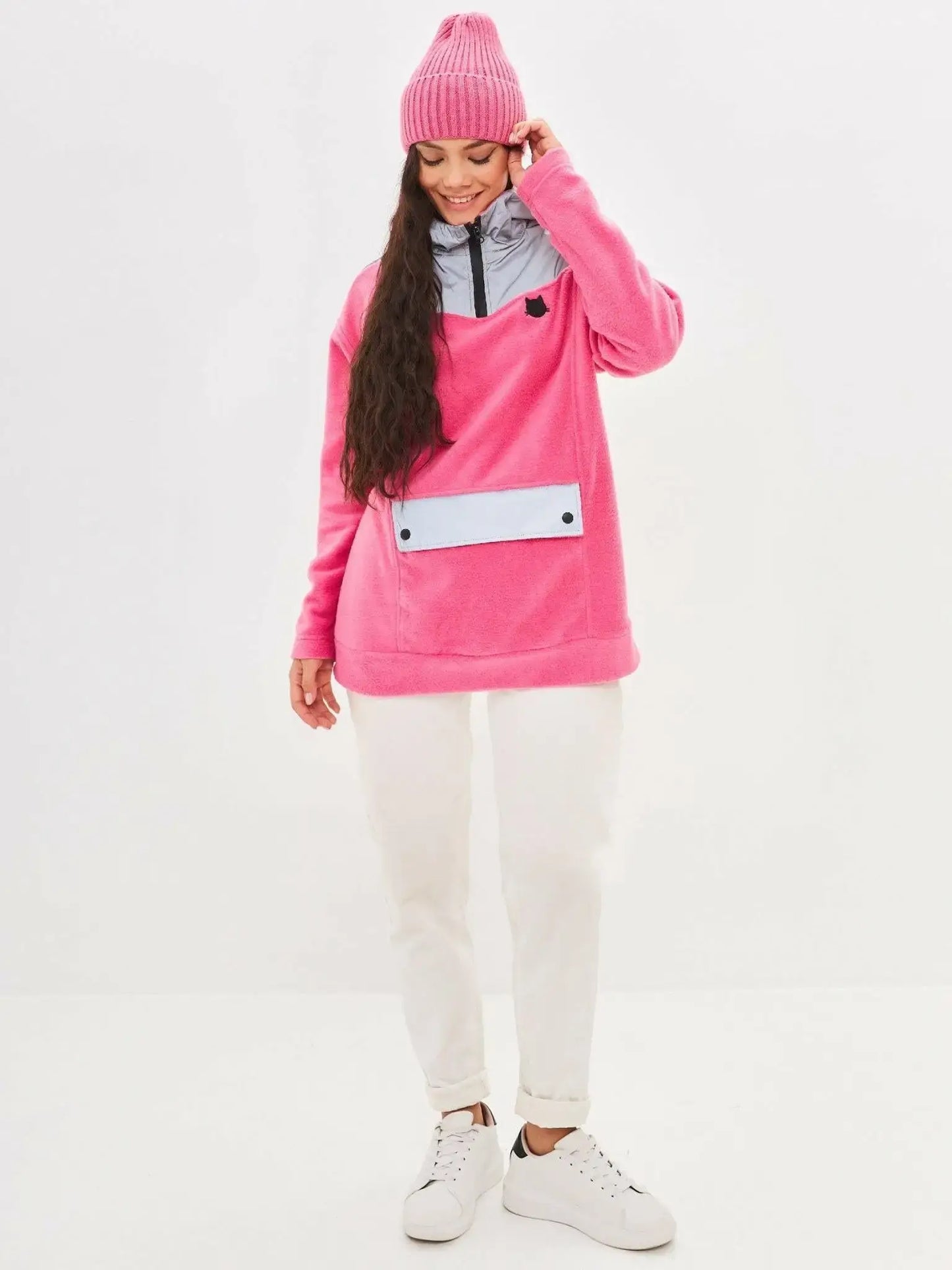 Pink Fleece Hoodie | Fleece (recycled) For Cat Lovers | Cat e Lolette