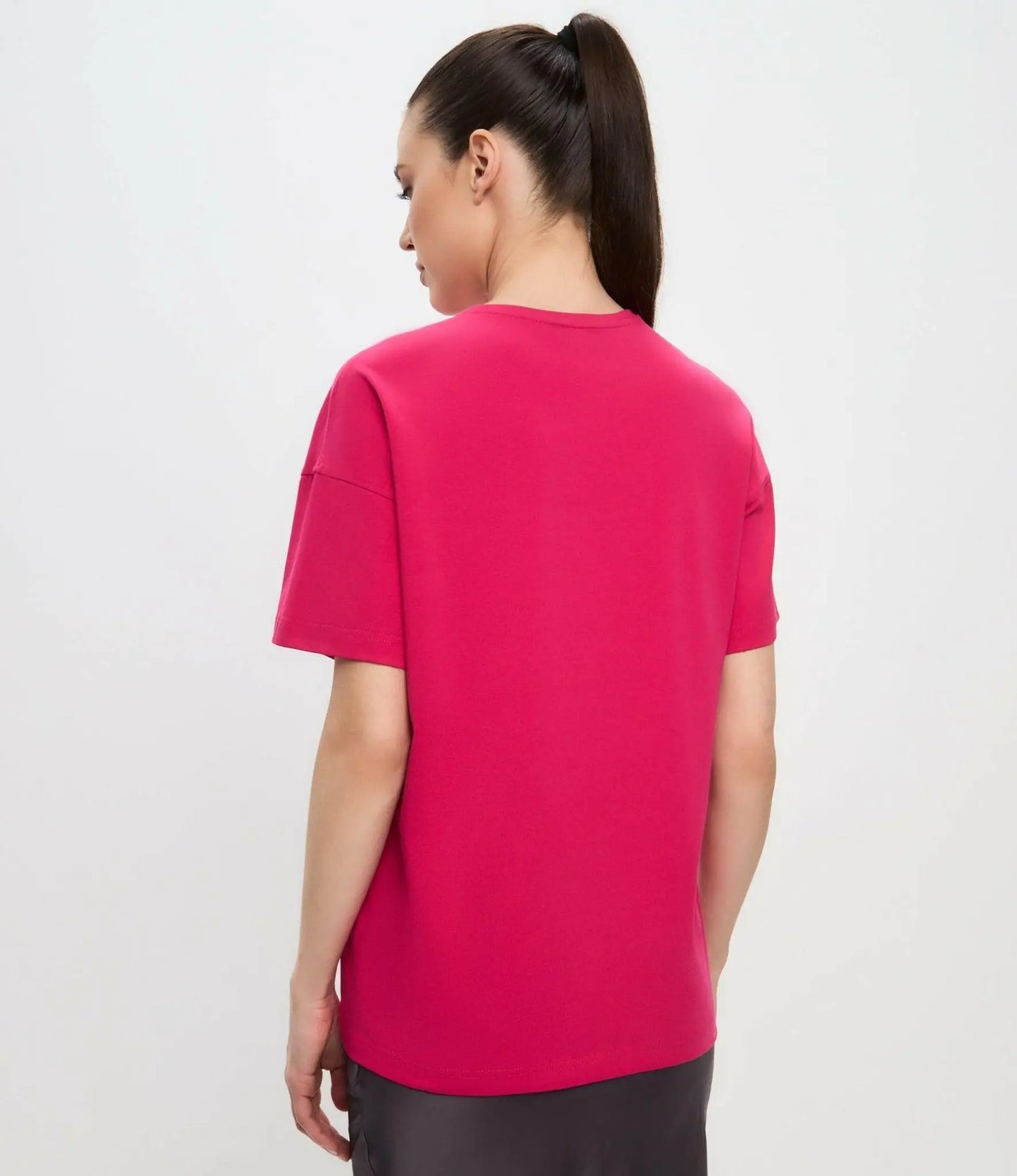Pink Oversized T-shirt Minimalist Cat | T-shirt For Cat Lovers | Cat