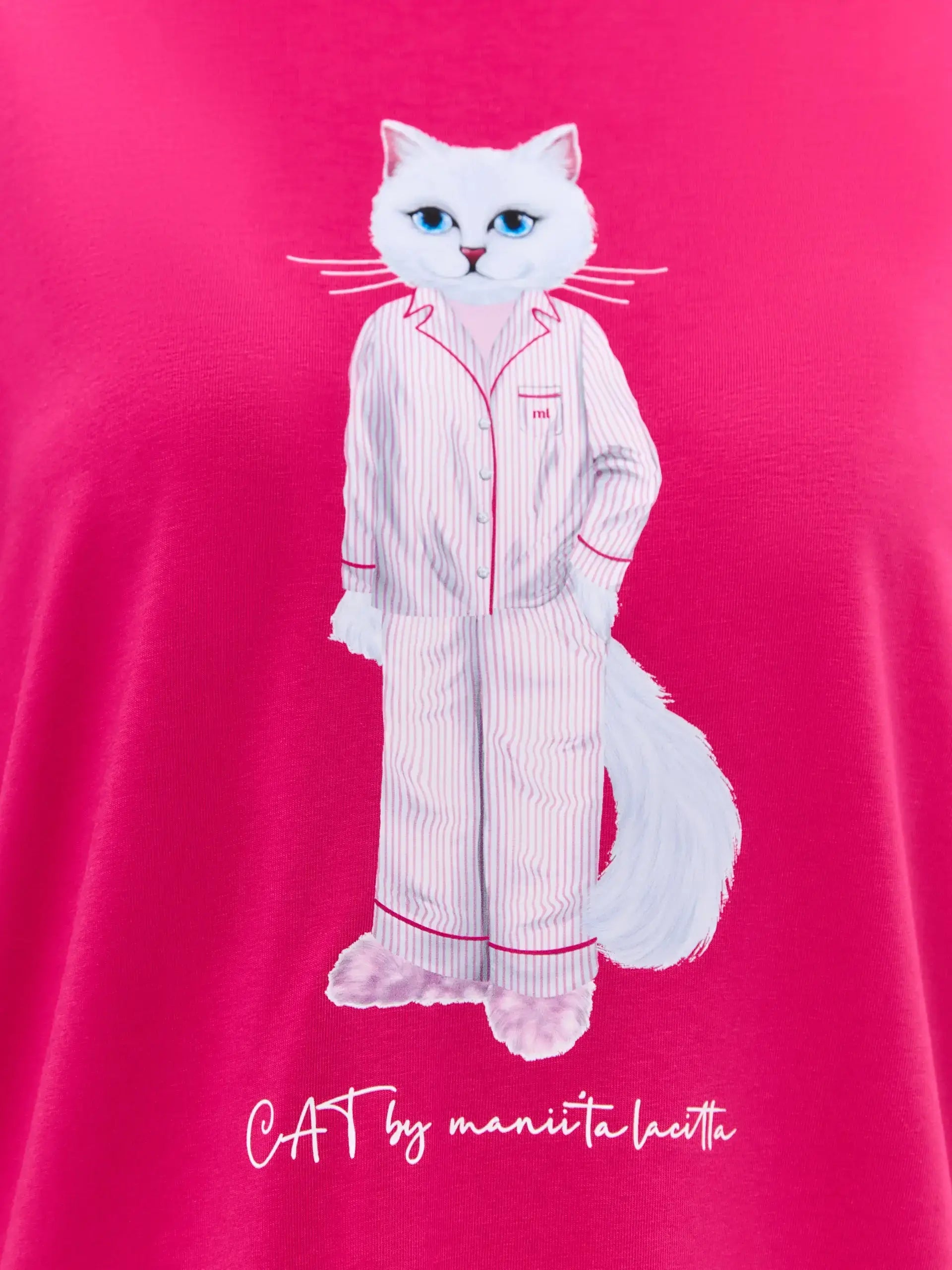 Pink Oversized T-shirt Pajamas Cat | Loungewear For Cat Lovers | Cat