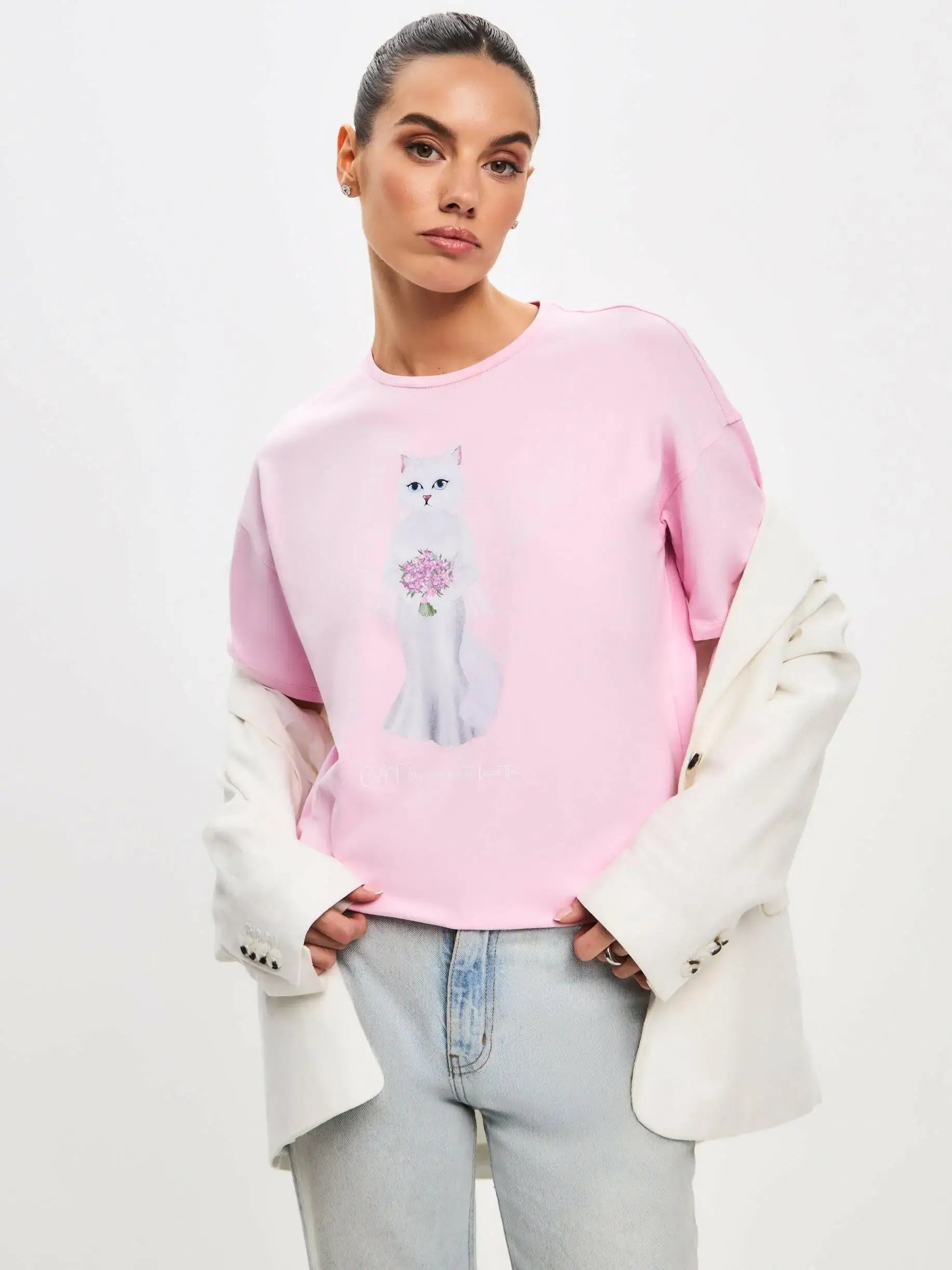 Pink T-shirt Bride Cat | T-shirt For Cat Lovers | Cat e Lolette