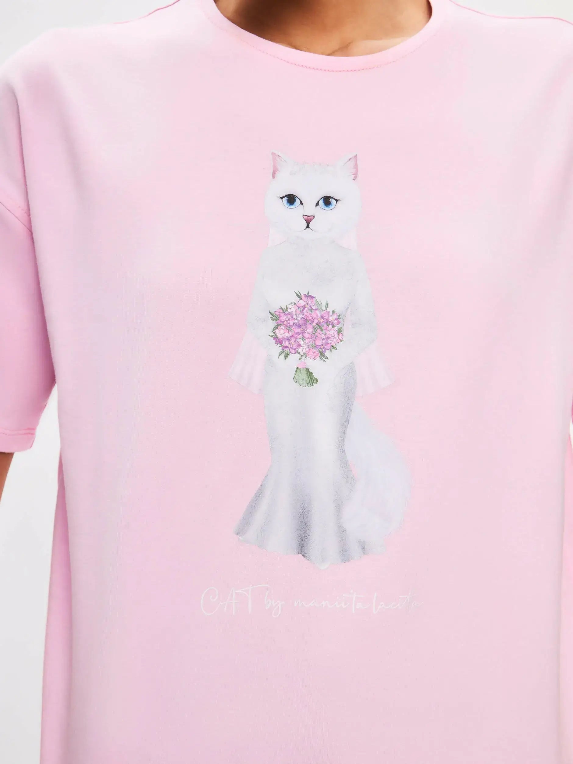 Pink T-shirt Bride Cat | T-shirt For Cat Lovers | Cat e Lolette