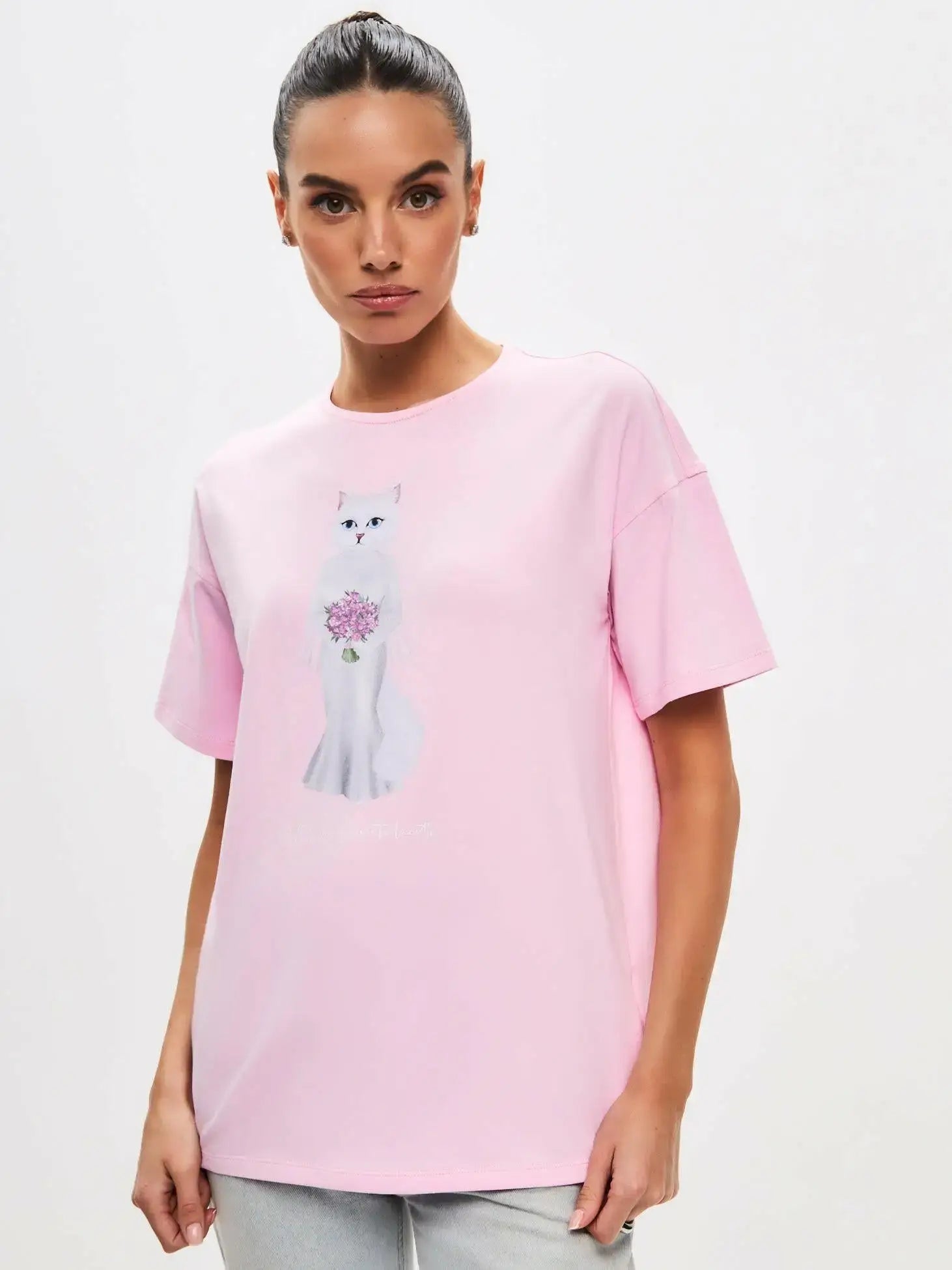 Pink T-shirt Bride Cat | T-shirt For Cat Lovers | Cat e Lolette