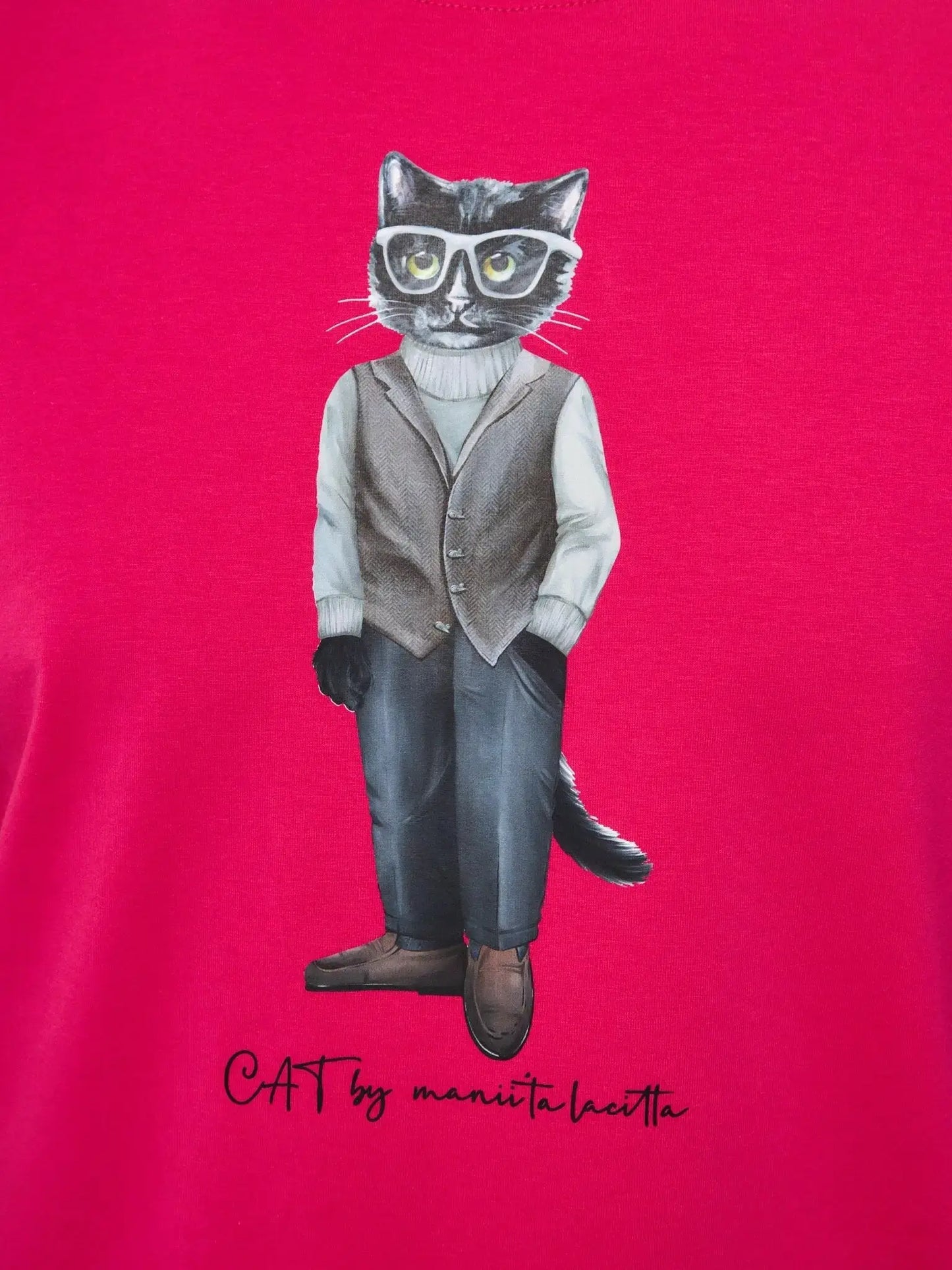Pink T-shirt Minimalist Cat | T-shirt For Cat Lovers | Cat e Lolette