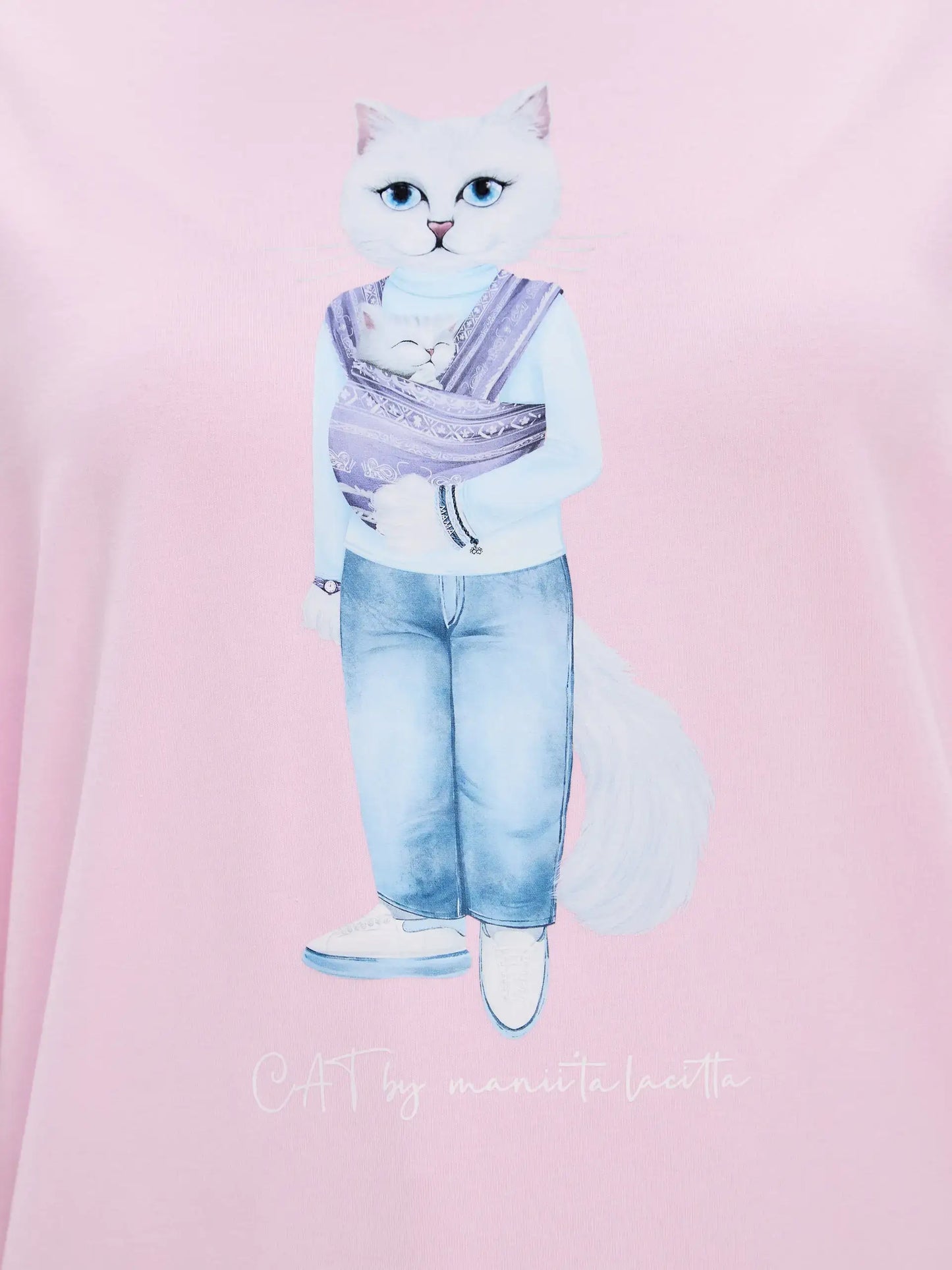 Pink T-shirt Mother Cat | T-shirt For Cat Lovers | Cat e Lolette