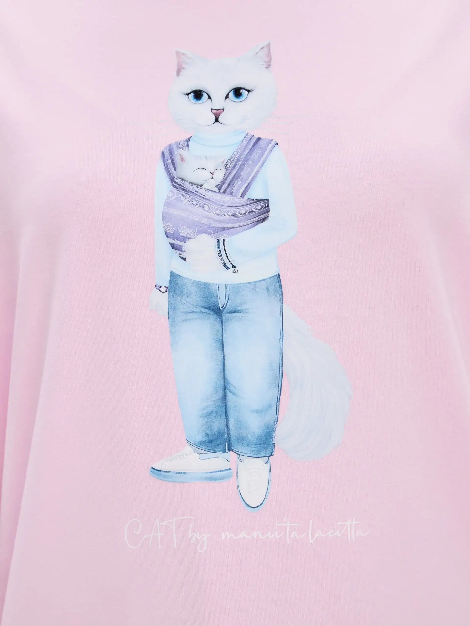 Pink T-shirt Mother Cat | T-shirt For Cat Lovers | Cat e Lolette