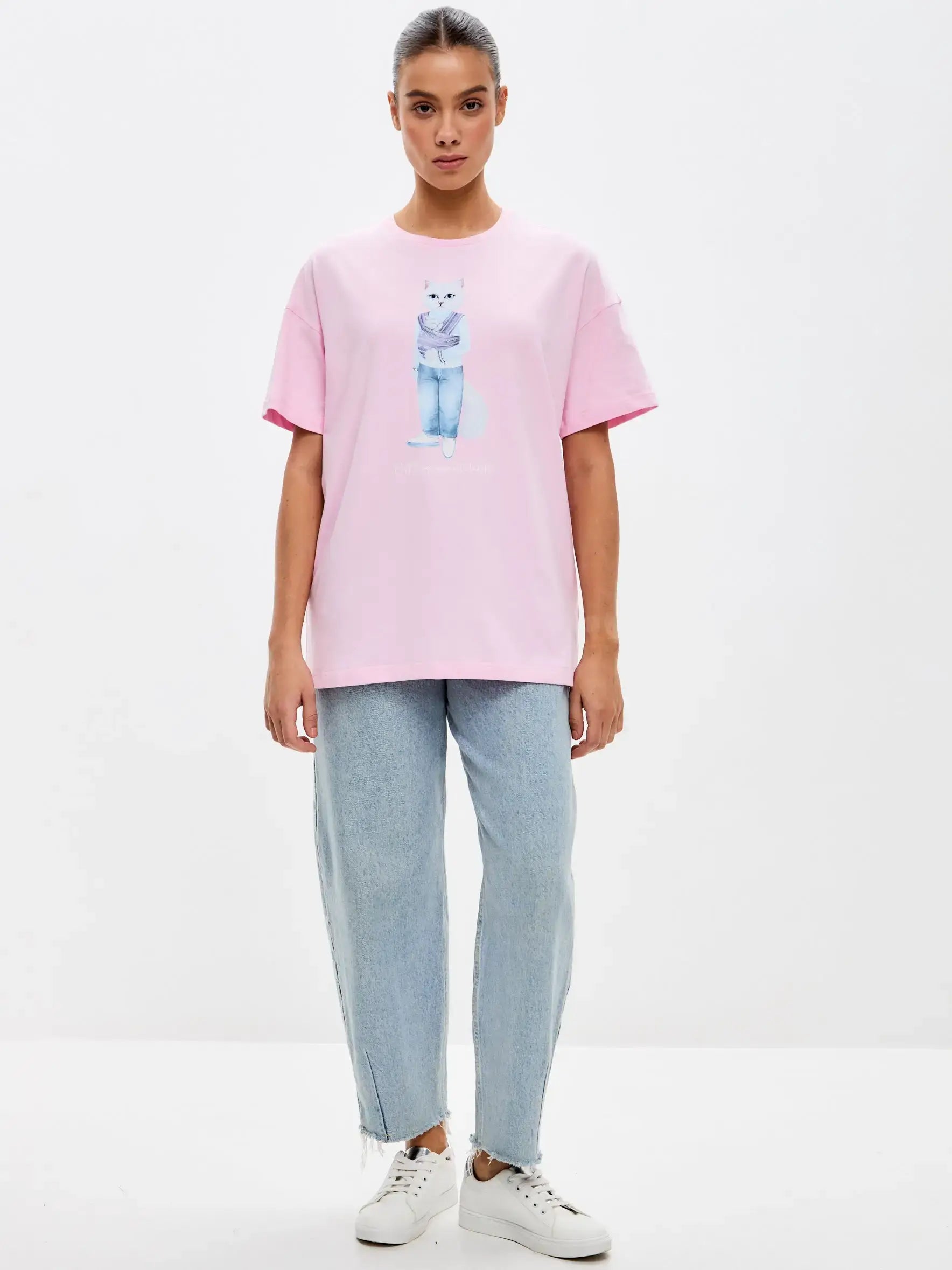 Pink T-shirt Mother Cat | T-shirt For Cat Lovers | Cat e Lolette