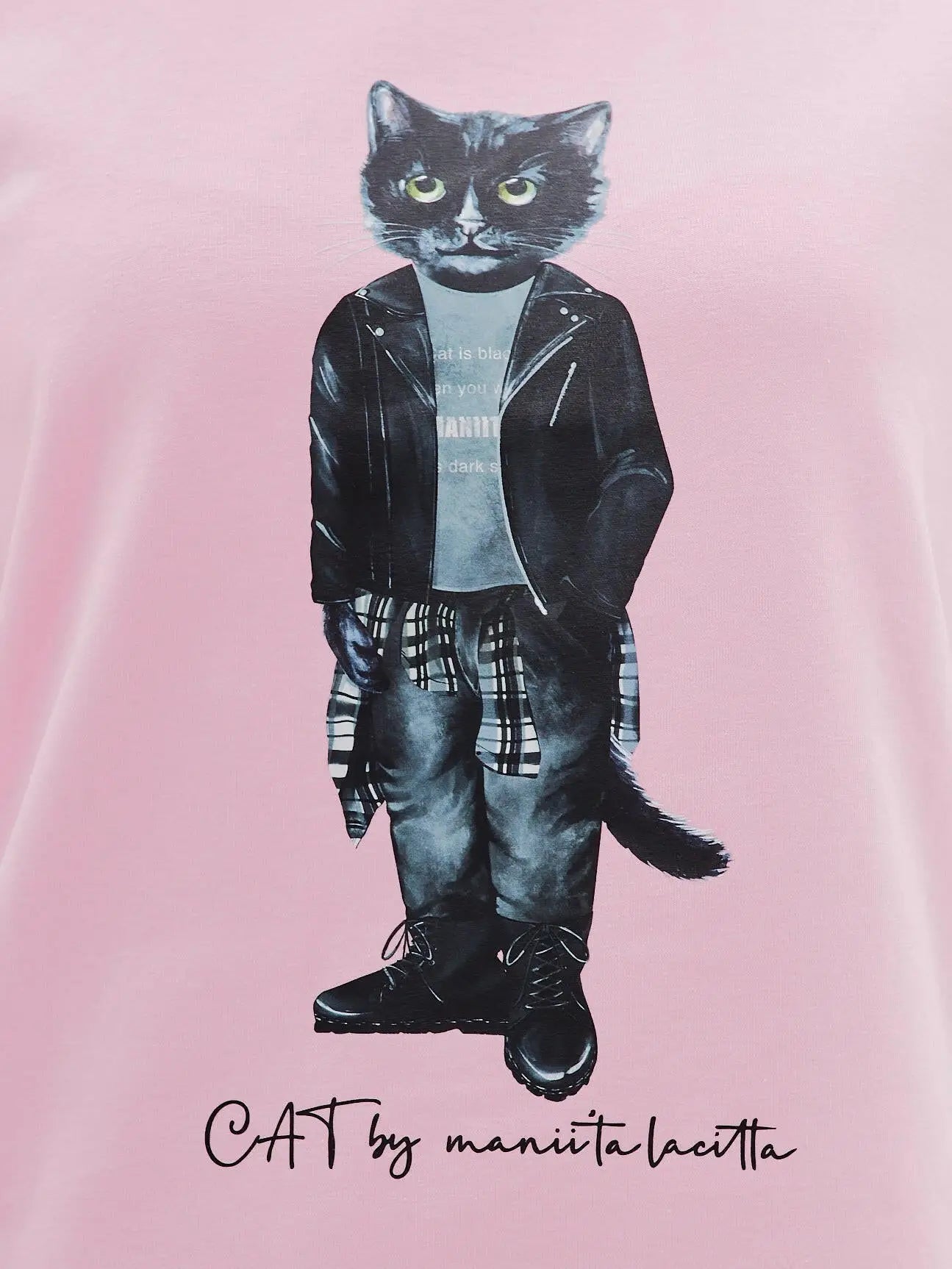 Pink T-shirt Rocker Cat | T-shirt For Cat Lovers | Cat e Lolette