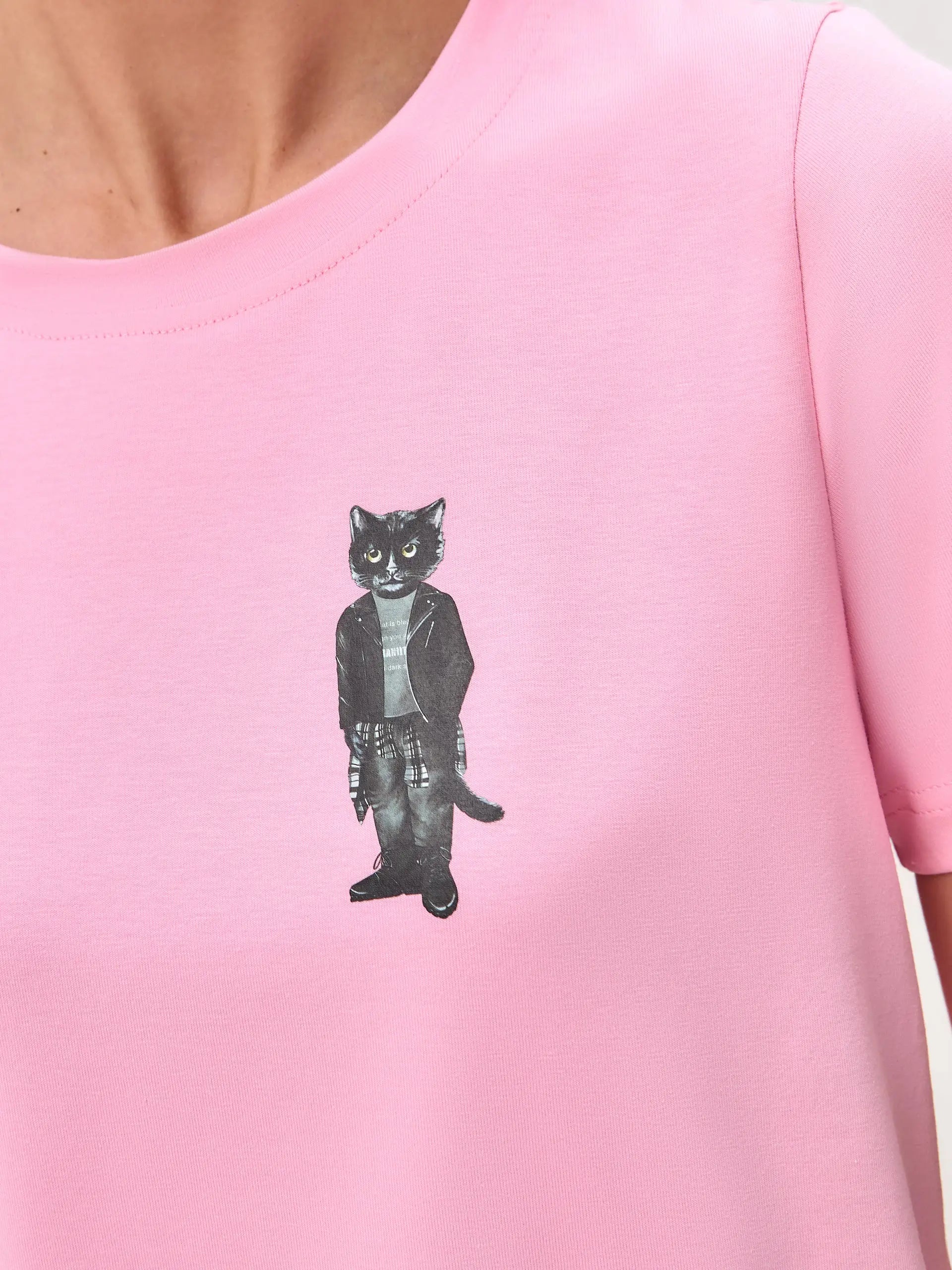 Pink T-shirt Rocker Cat | T-shirt For Cat Lovers | Cat e Lolette