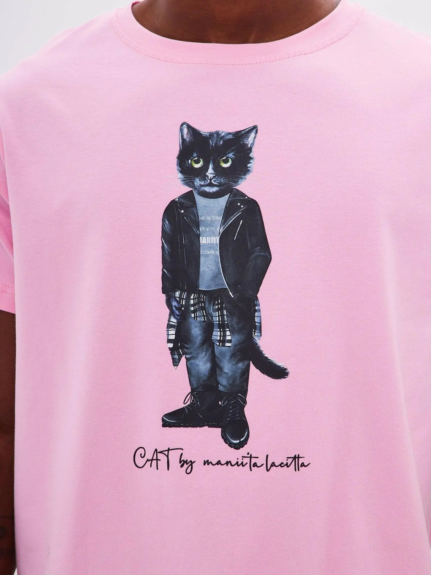 Pink T-shirt Rocker Cat | T-shirt For Cat Lovers | Cat e Lolette