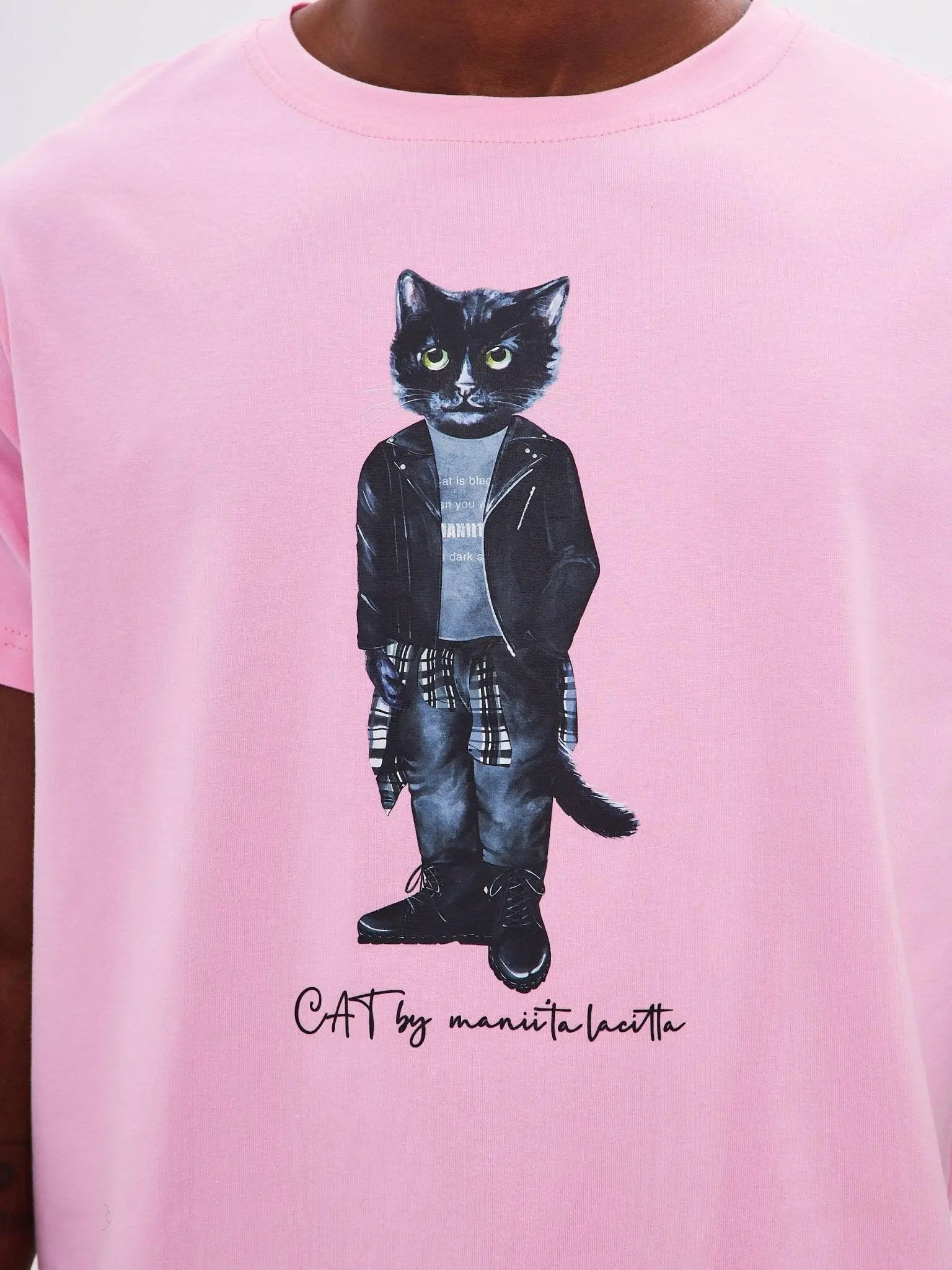 Pink T-shirt Rocker Cat | T-shirt For Cat Lovers | Cat e Lolette
