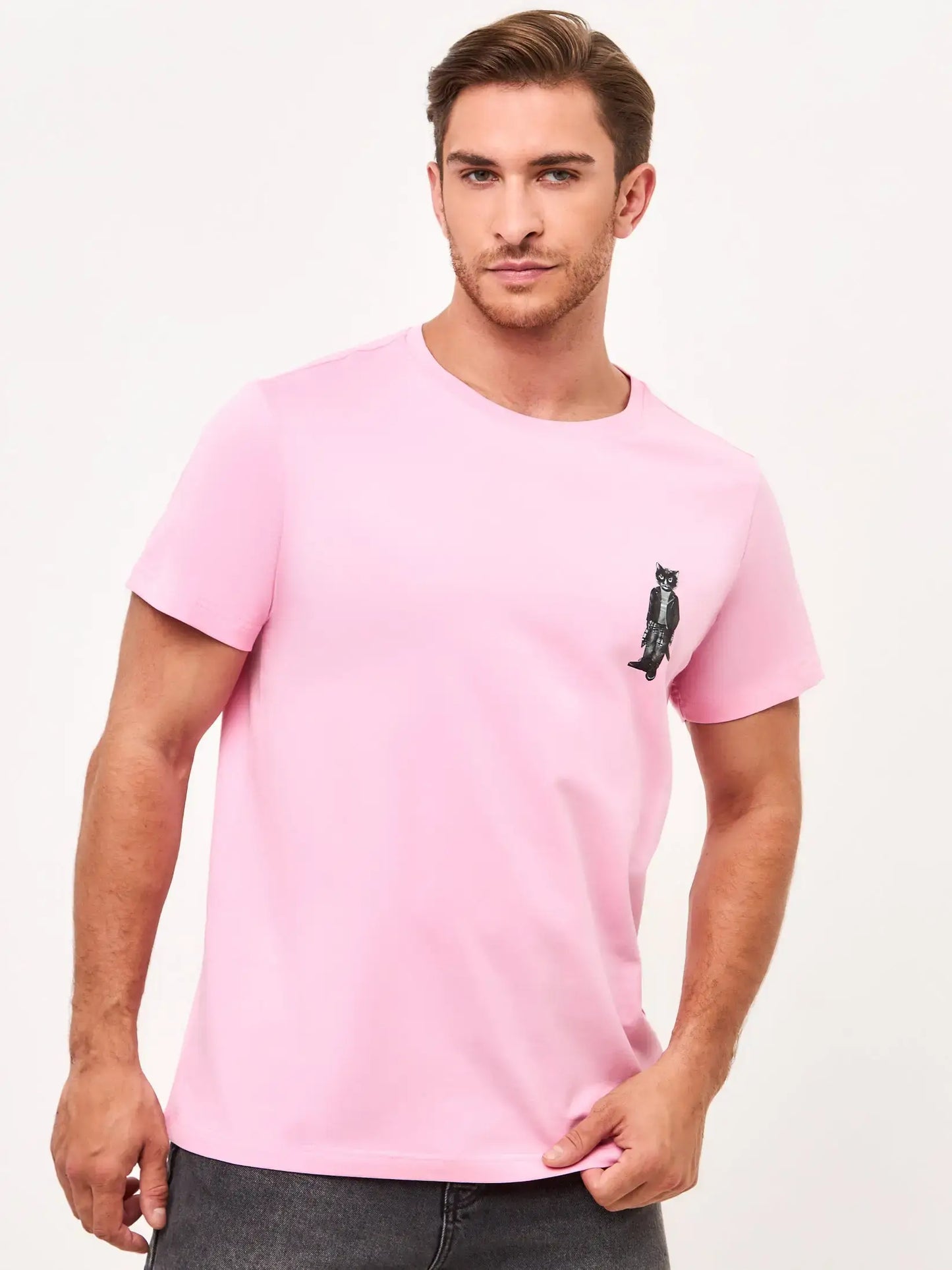 Pink T-shirt Rocker Cat | T-shirt For Cat Lovers | Cat e Lolette