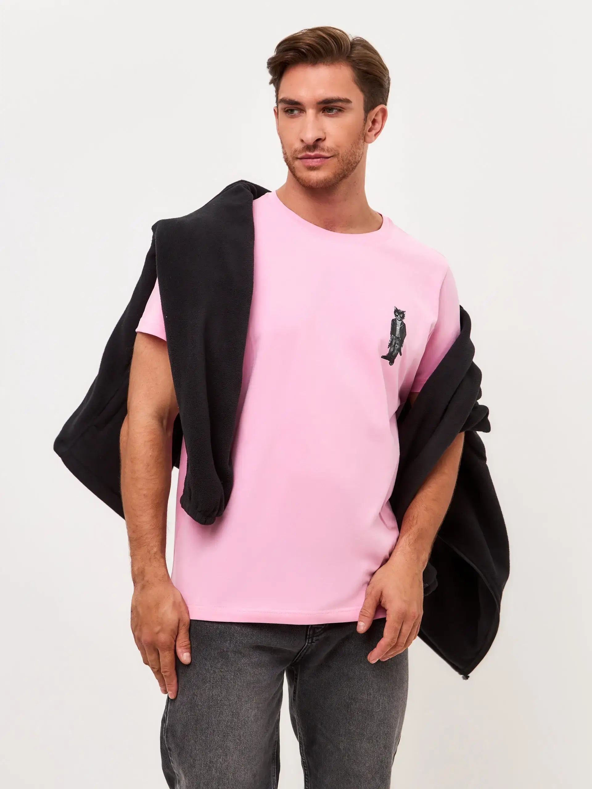 Pink T-shirt Rocker Cat | T-shirt For Cat Lovers | Cat e Lolette